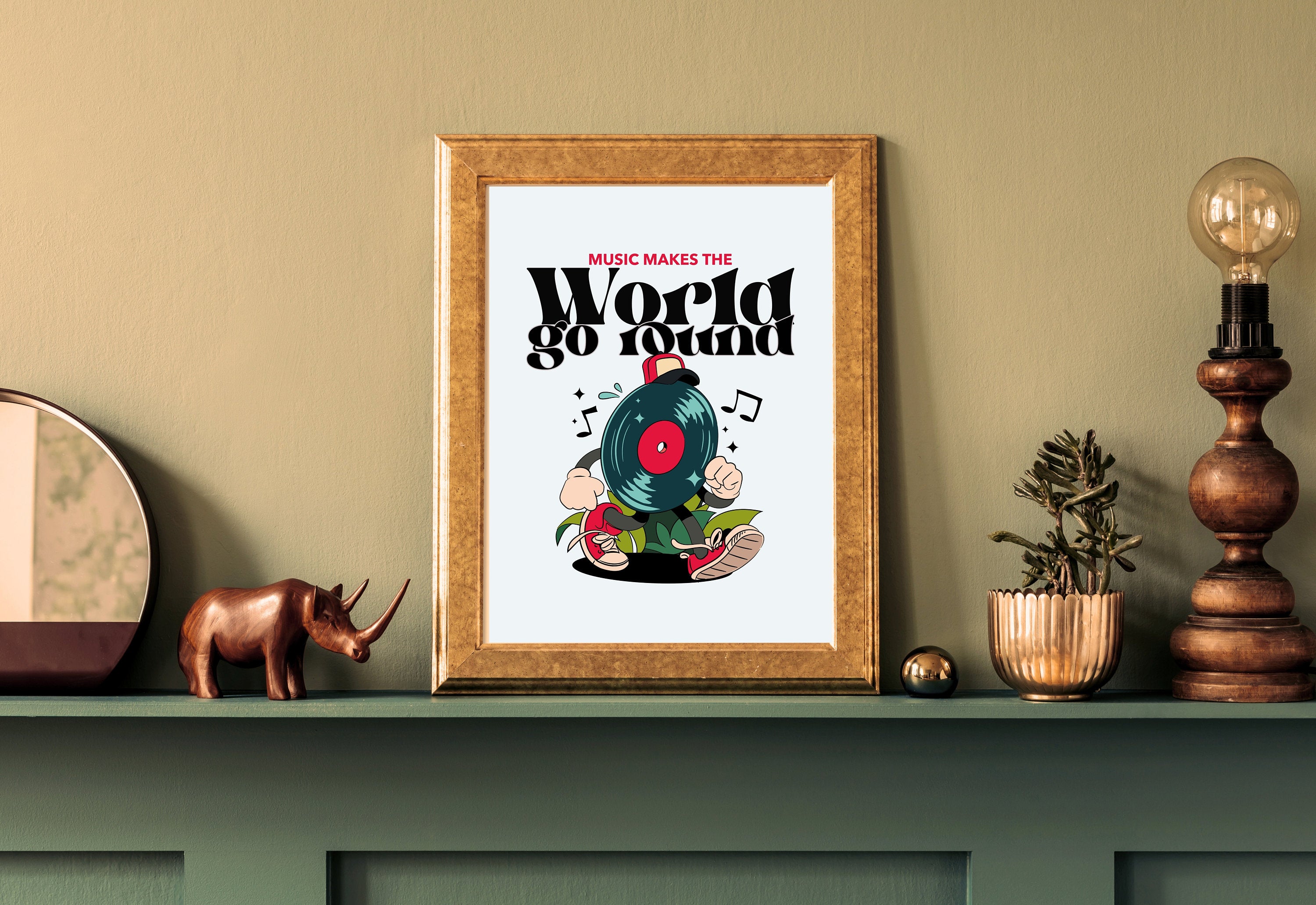 Music Art,Kids Room Art,Downloadable Print,Cartoon Art Print,Retro Character Art,Trendy Posters,Vintage Mascot Art,Cute Positive Art