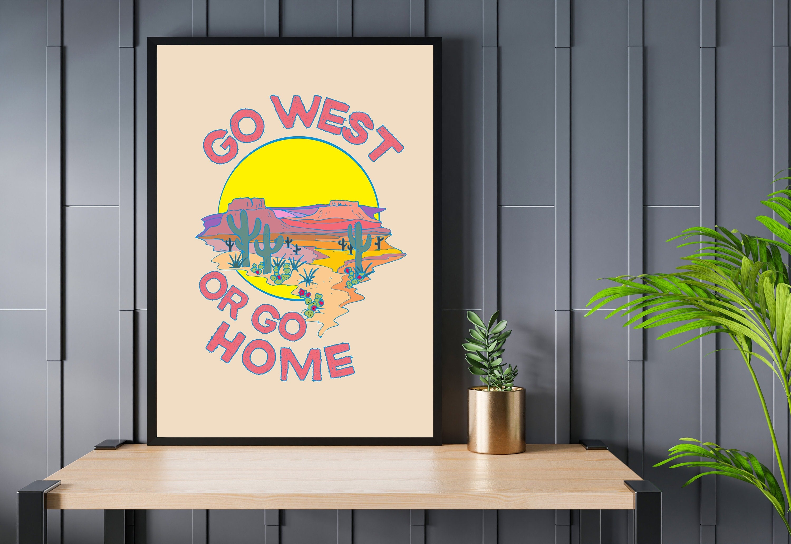 Go West Art,Cowgirl Art Prints,Pink Western Prints,Western Art Prints,Large Texas Poster,Pink Rodeo Poster,Cute Western Prints,Girly Art