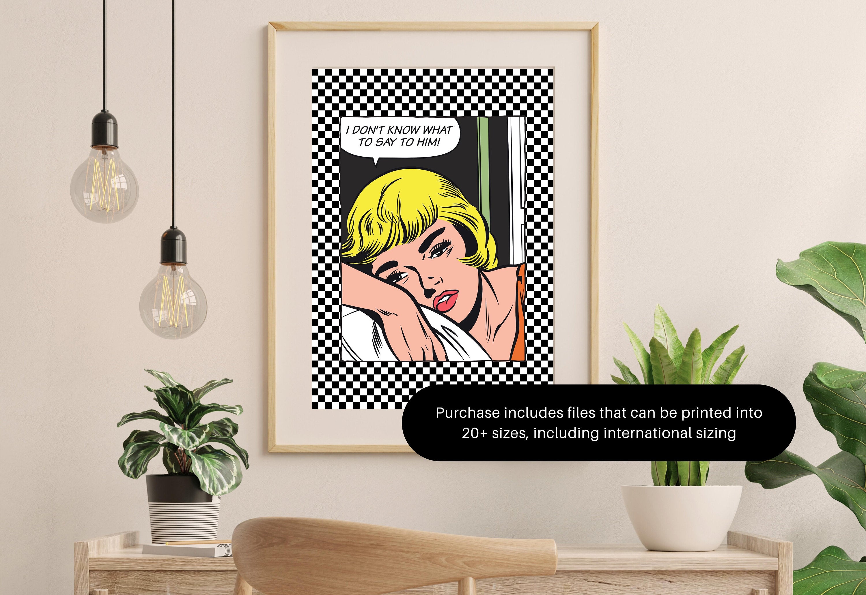 Comic Girl Art,Digital Prints,Wall Art Print,Funny Girly Art,Y2K Aesthetic Print,Dorm Room Art,Comic Art Prints,Black and Blue Art