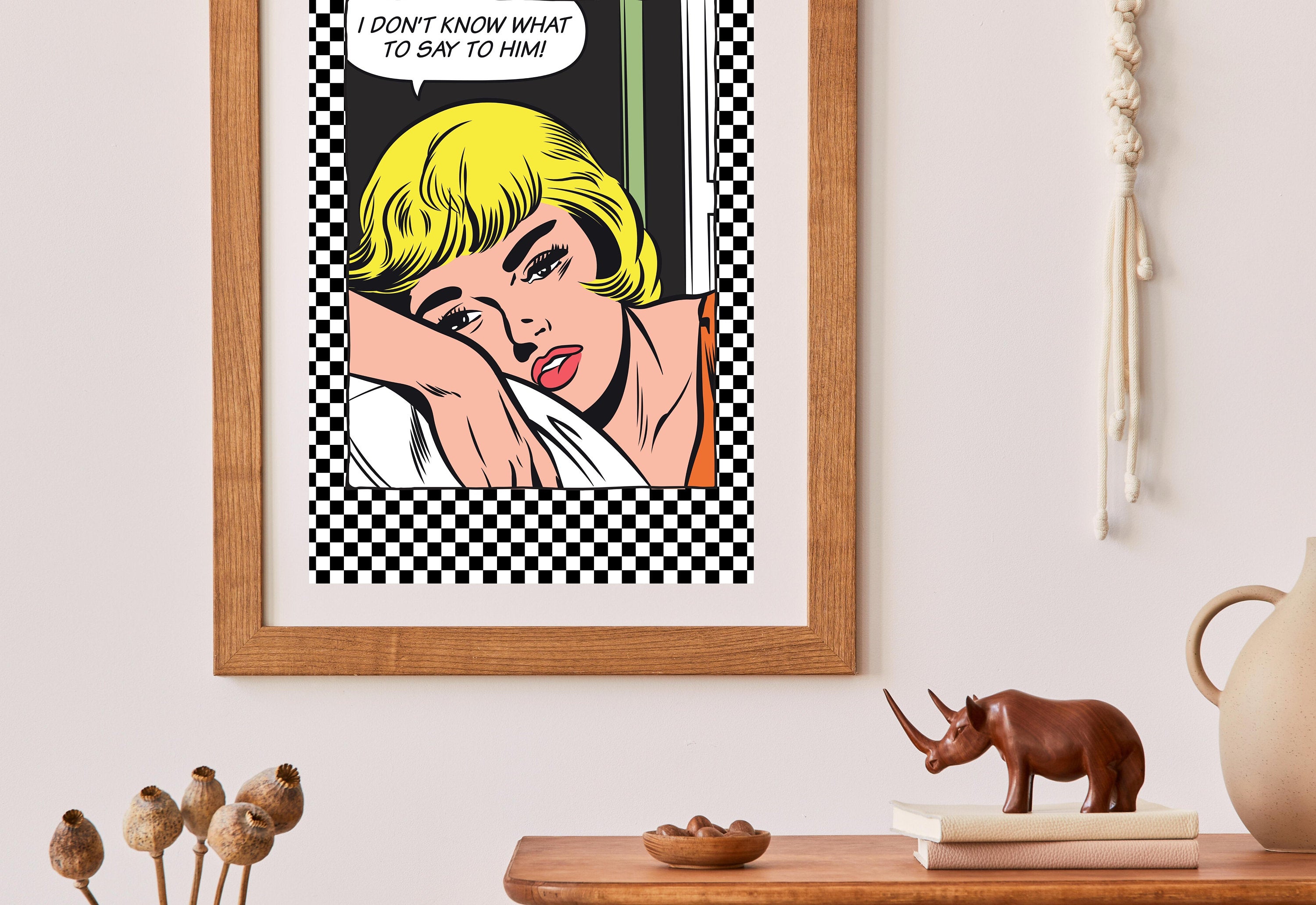 Comic Girl Art,Digital Prints,Wall Art Print,Funny Girly Art,Y2K Aesthetic Print,Dorm Room Art,Comic Art Prints,Black and Blue Art