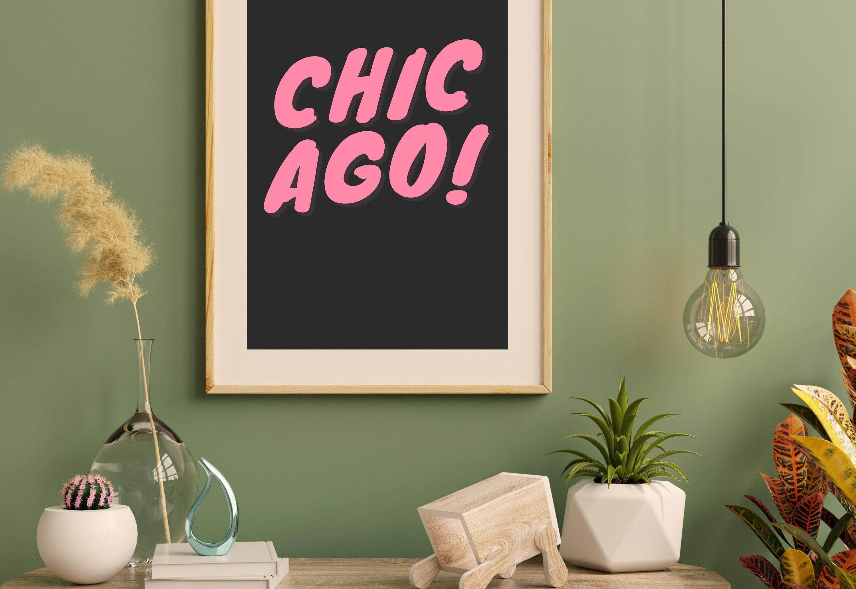 Chicago Art Print,Digital Art Download,Black Chicago Wall Art,Cute Trendy Art,Chicago Posters,Chicago Wall Poster,Pink Poster, Black Posters