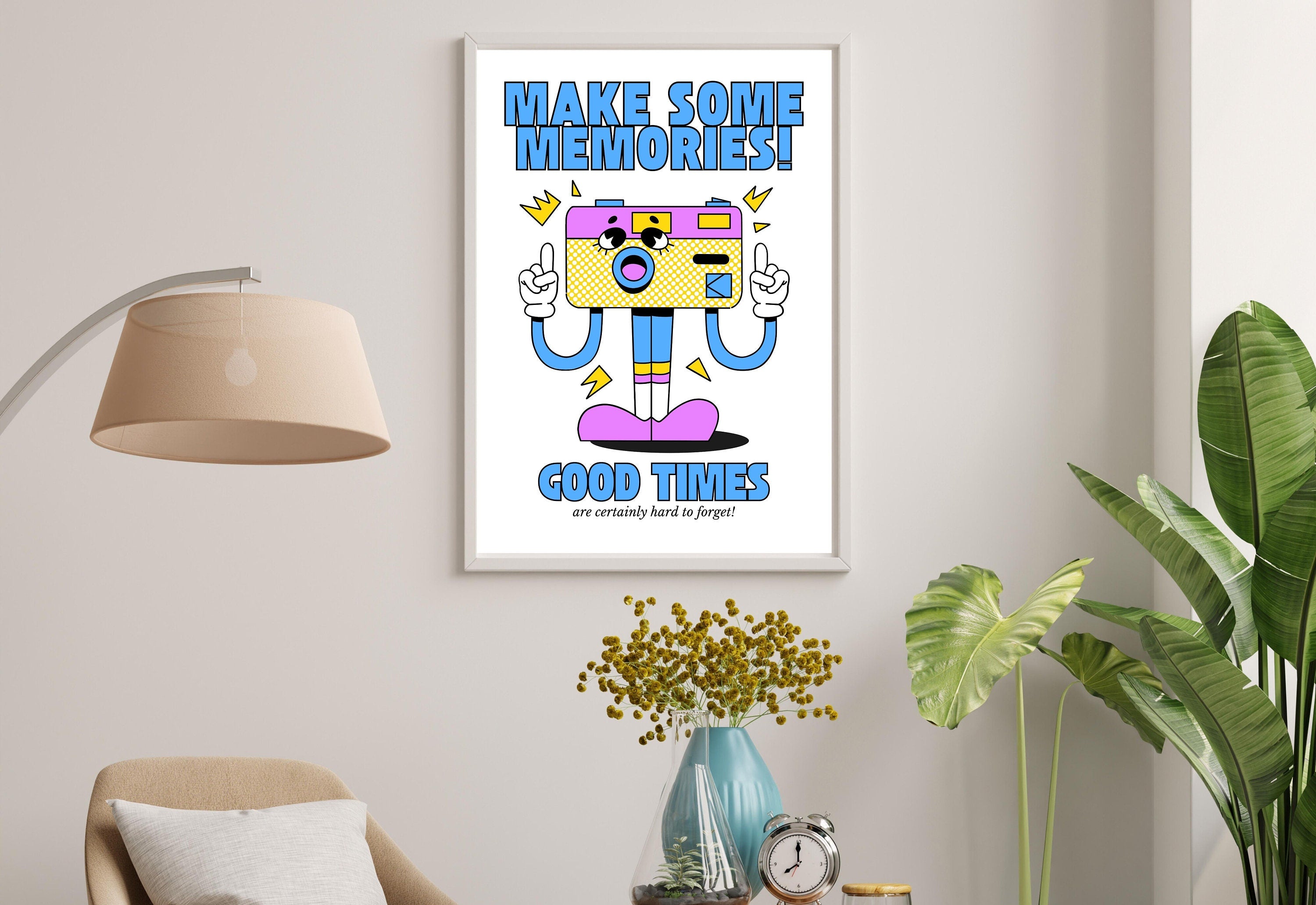 Classroom Art,Kids Room Art,Downloadable Print,Cartoon Art Print,Retro Character Art,Trendy Posters,Vintage Mascot Art,Cute Positive Art