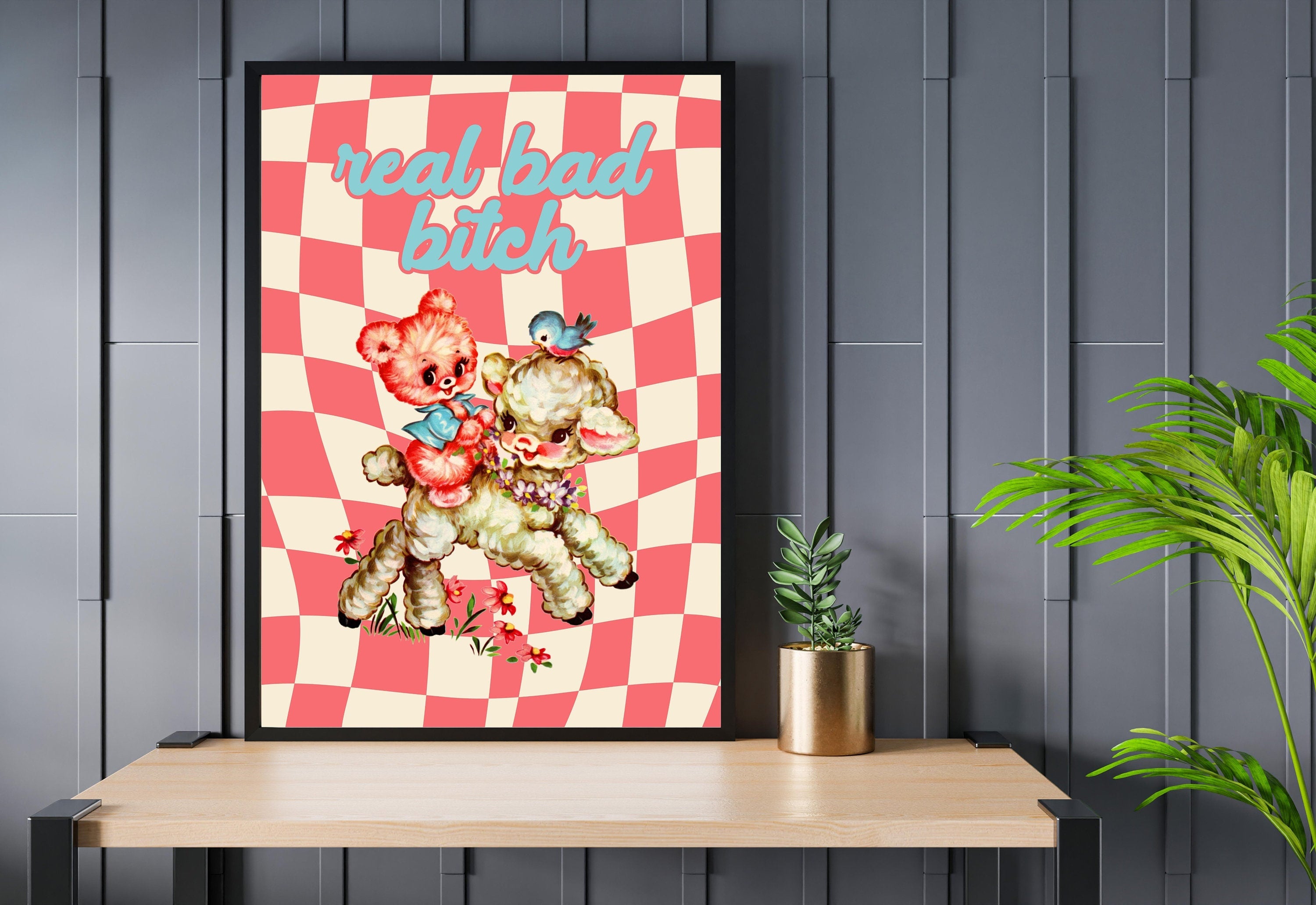 Digital Prints-Wall Art Print-Retro Cartoon Art-Downloadable Print-Bar Art Prints-Living Room Decor-Funny Wall Art-Girly Art Print