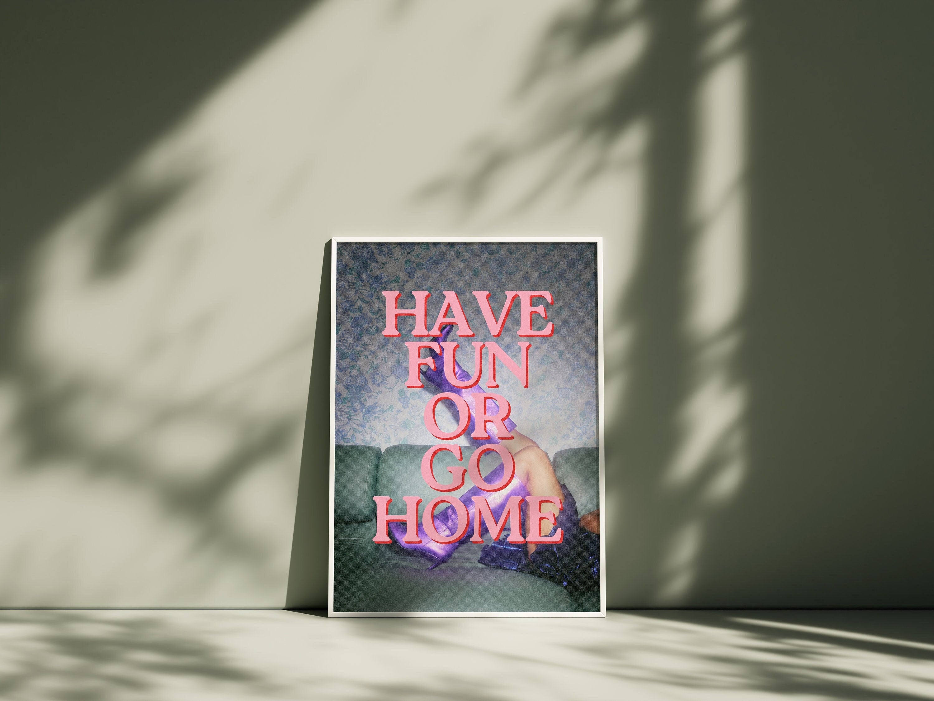 Have Fun Art Print-Digital Art Prints-Cocktail Wall Art-Retro Photo Prints-Retro Photo Art Print-Preppy Art-Grainy Gradient-Trendy Print