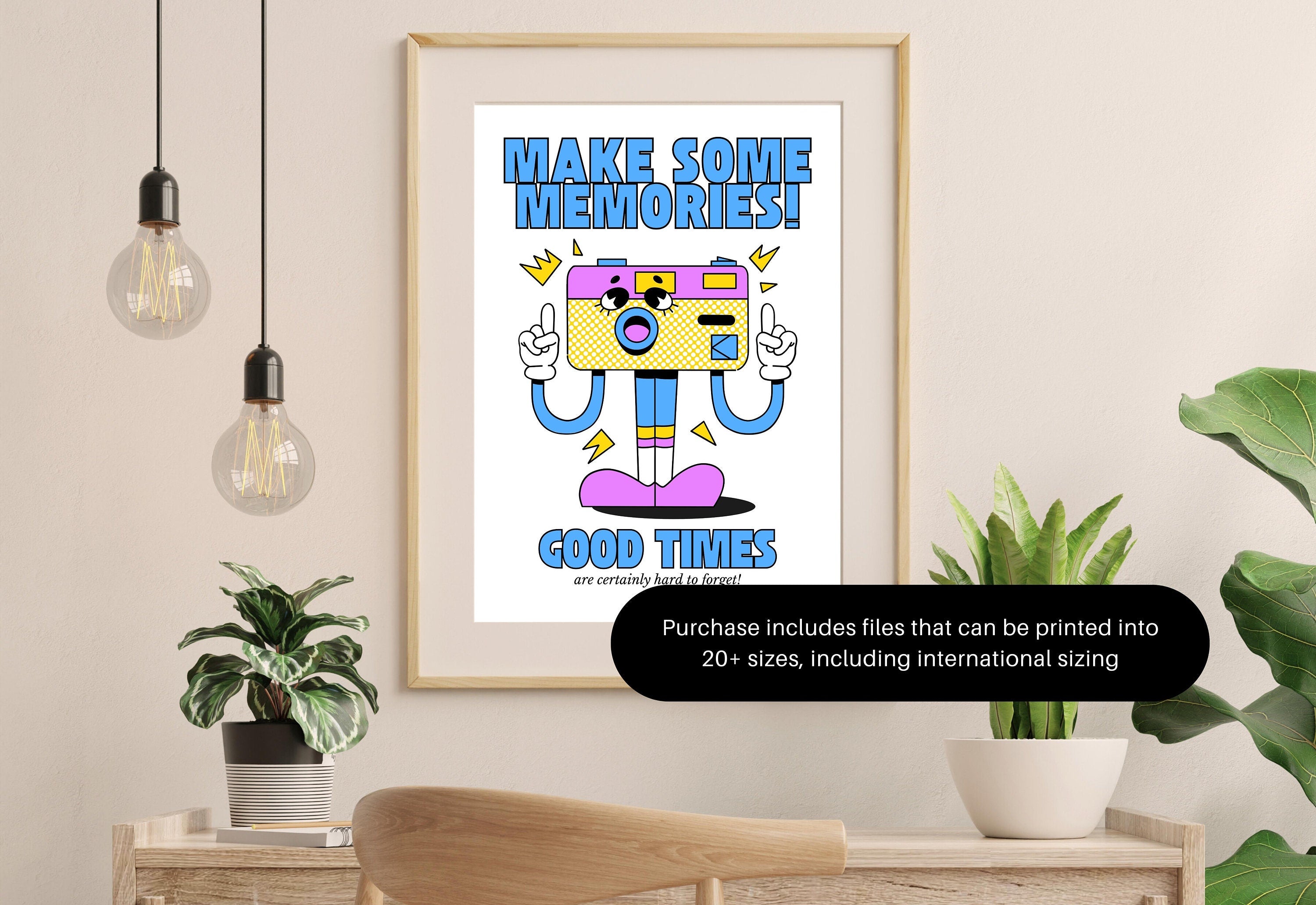 Classroom Art,Kids Room Art,Downloadable Print,Cartoon Art Print,Retro Character Art,Trendy Posters,Vintage Mascot Art,Cute Positive Art