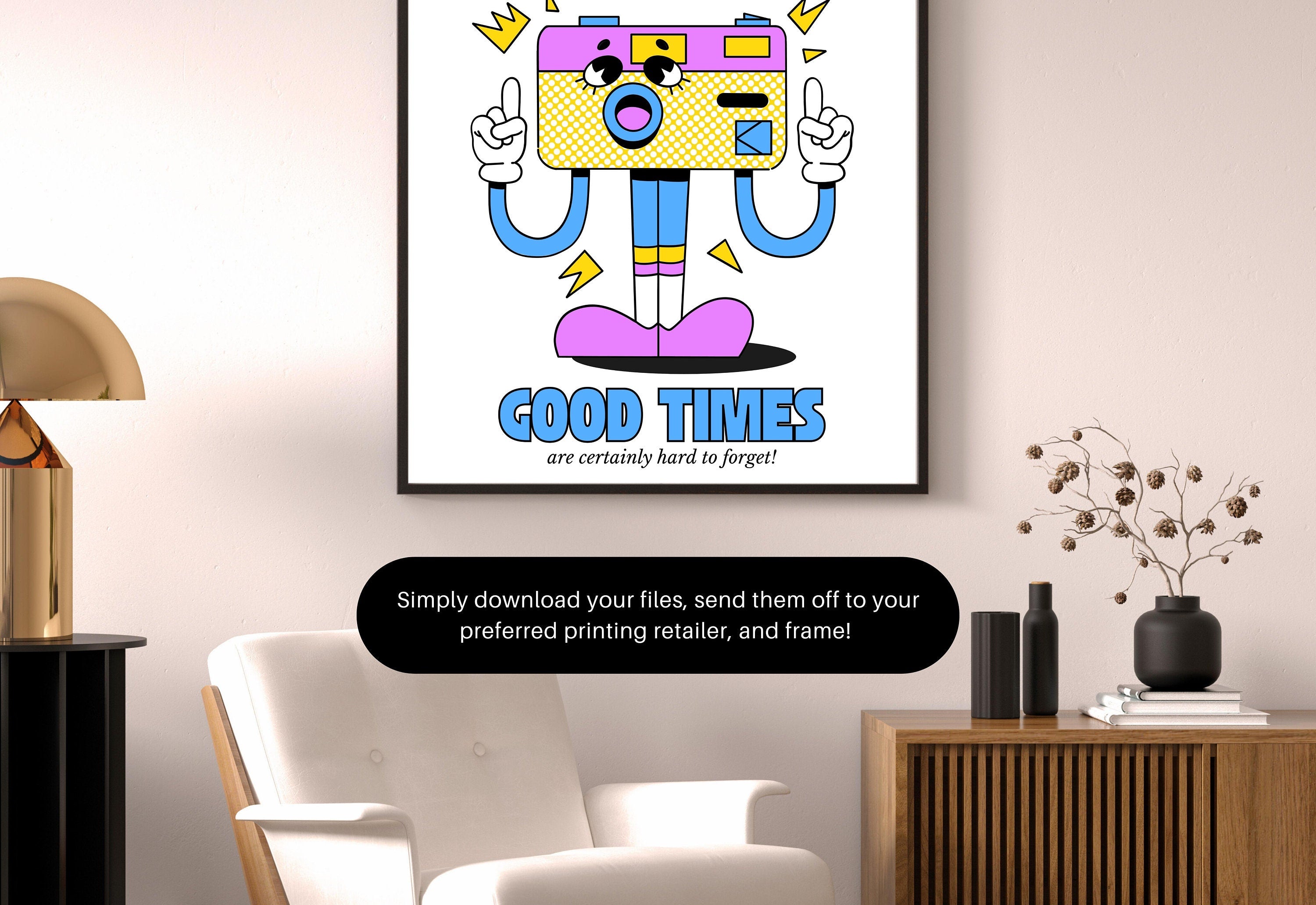 Classroom Art,Kids Room Art,Downloadable Print,Cartoon Art Print,Retro Character Art,Trendy Posters,Vintage Mascot Art,Cute Positive Art