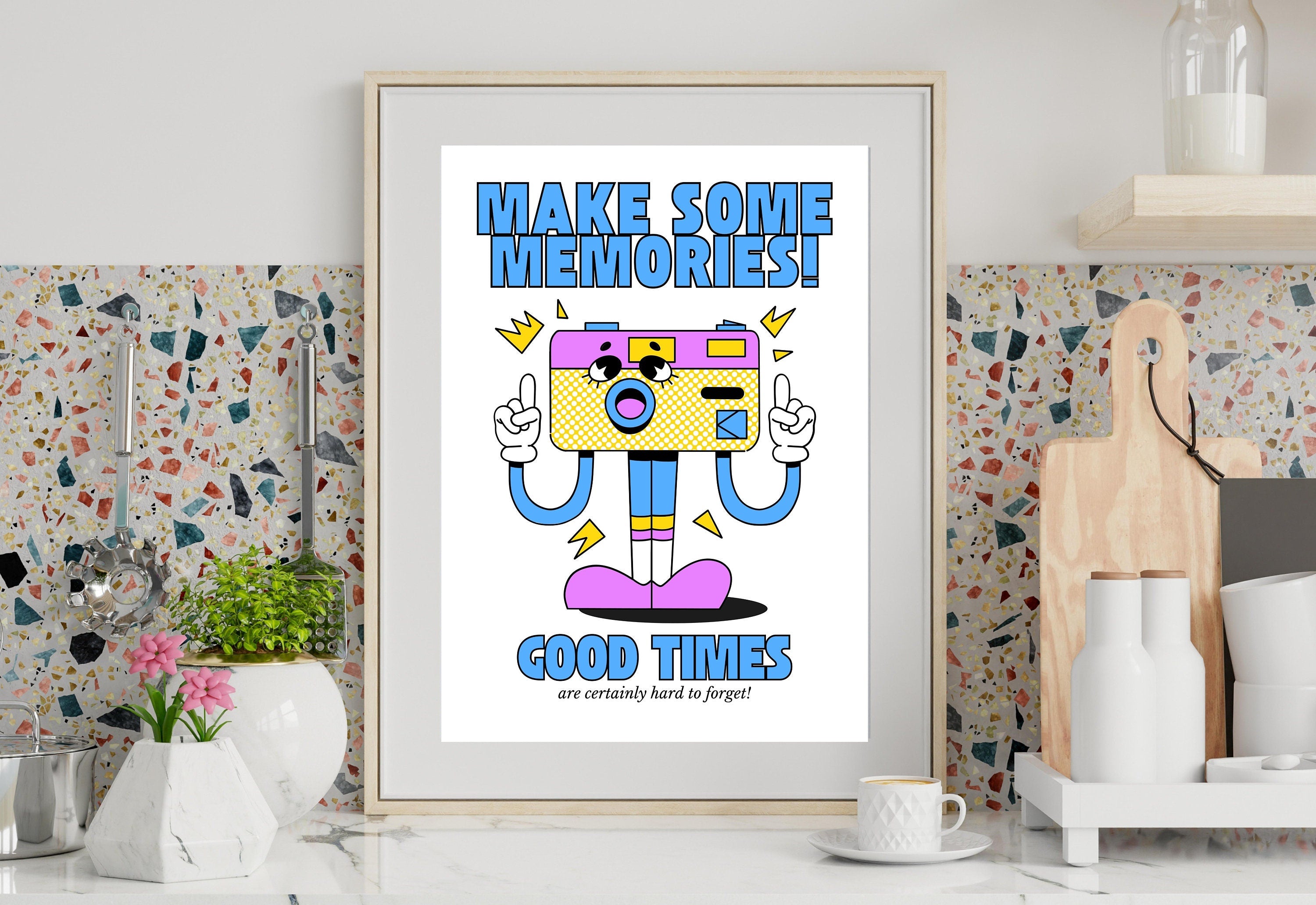 Classroom Art,Kids Room Art,Downloadable Print,Cartoon Art Print,Retro Character Art,Trendy Posters,Vintage Mascot Art,Cute Positive Art