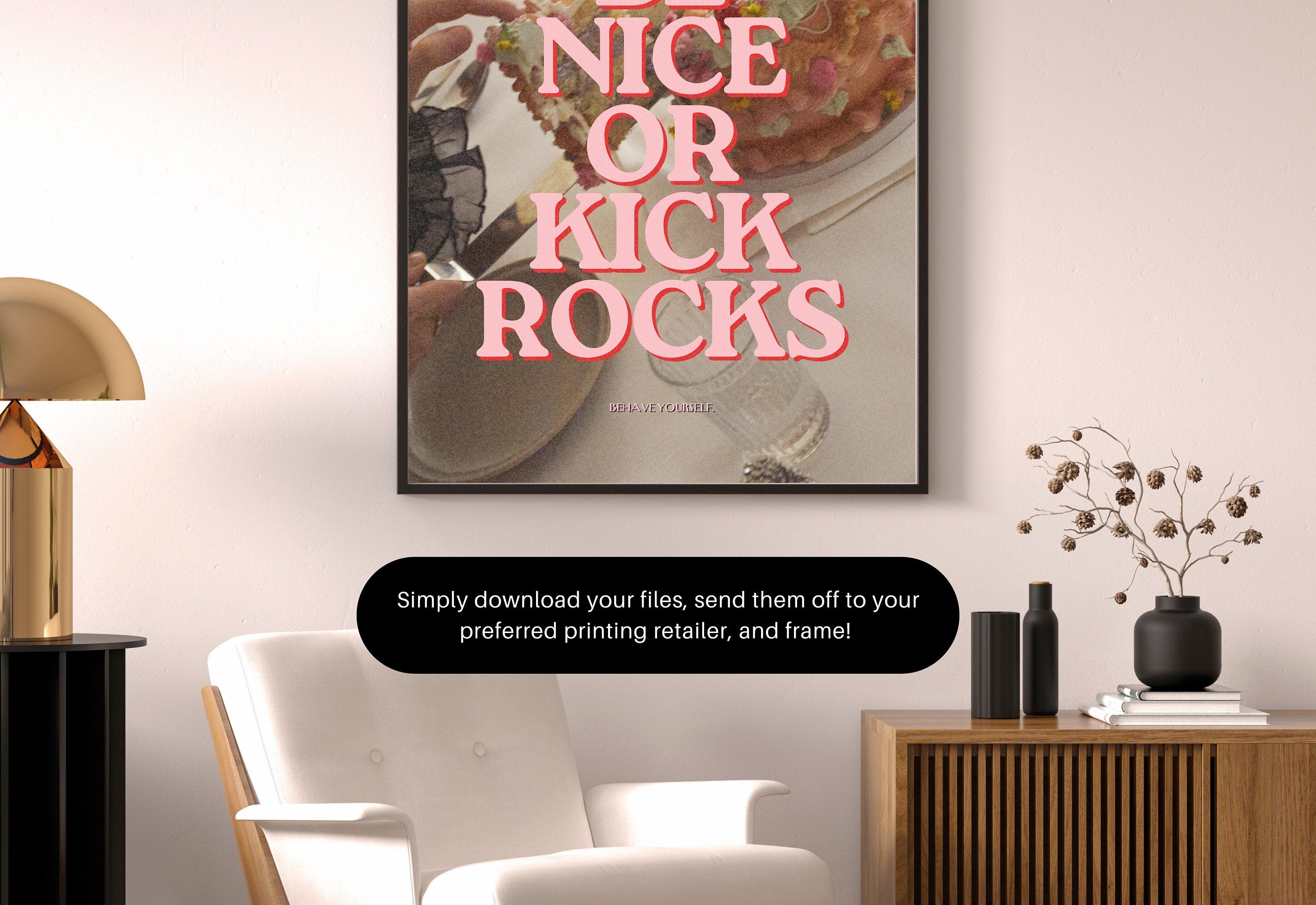 Modern Be Nice Digital Art Print by GS Print Shoppe