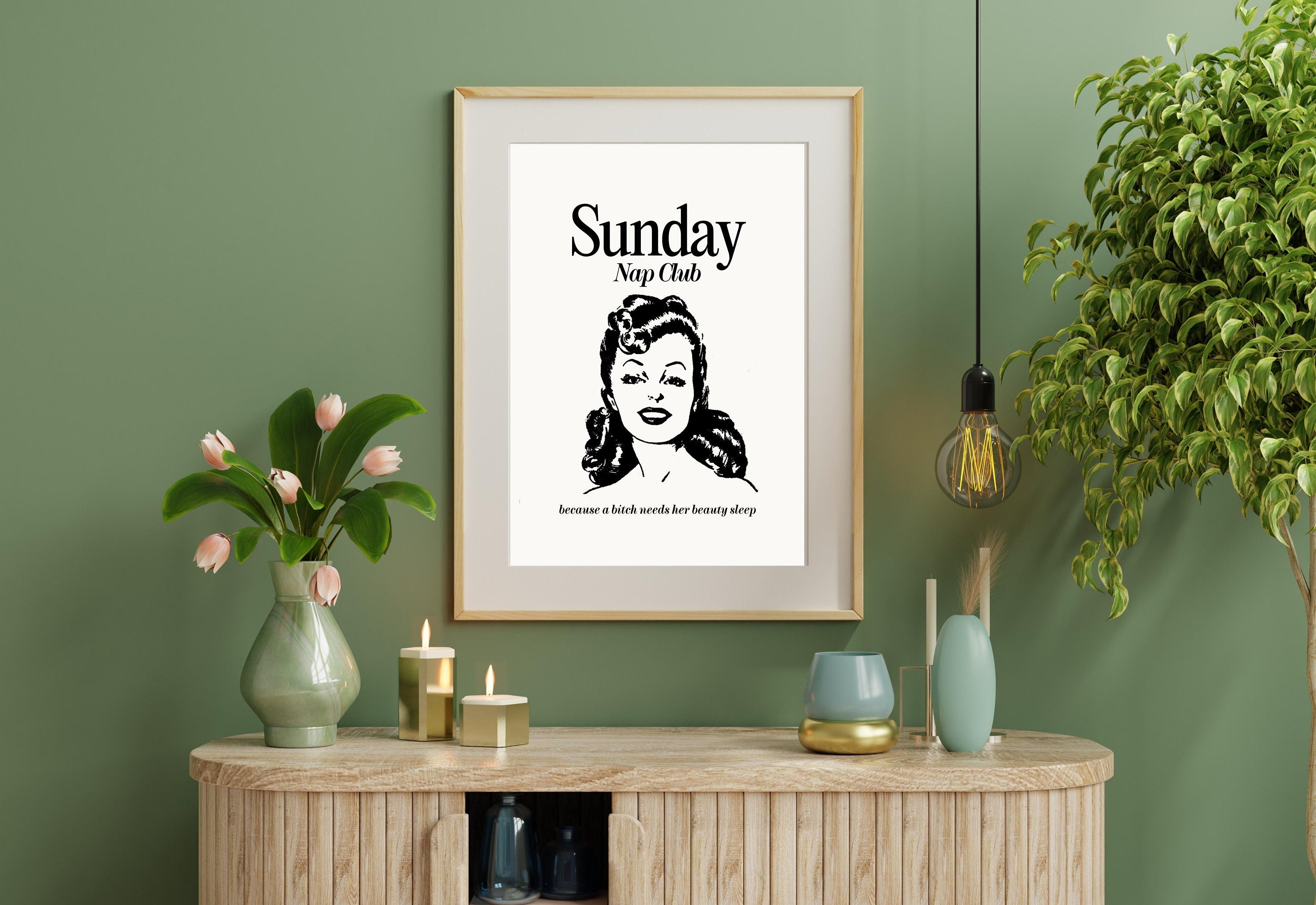 Sunday Nap Club-Large Wall Art-White Wall Print-Retro Cartoon Art-Downloadable Print-Reading Art Prints-Living Room Decor-Funny Wall Art