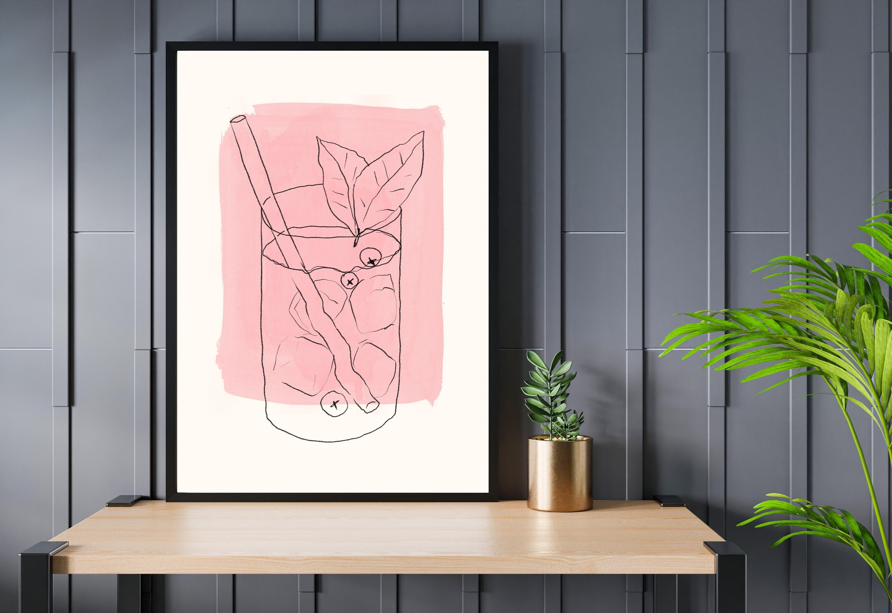 Pink Cocktail Art-Digital Download-Martini Art-Retro Print-Cheers Print-Trendy Art-Minimalist Art Print-Girly Art-Cocktail Art-Bar Cart Art