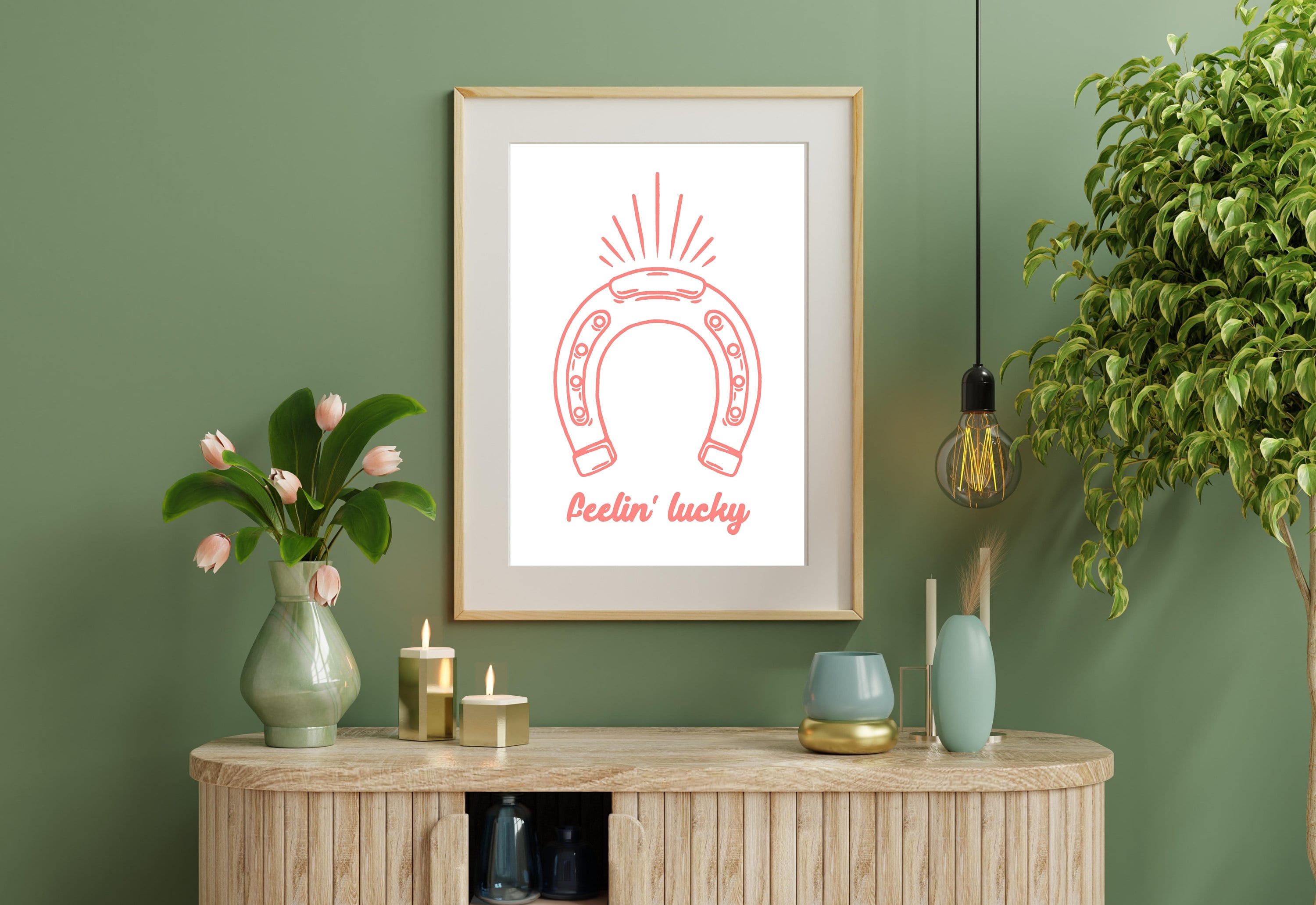 Feeling Lucky,Lucky Girl Quote,Retro Horseshoe Posters,Lucky Girl Syndrome Art,Trendy Wall Art,Aesthetic Print,Dorm Art,Ace of Hearts Art