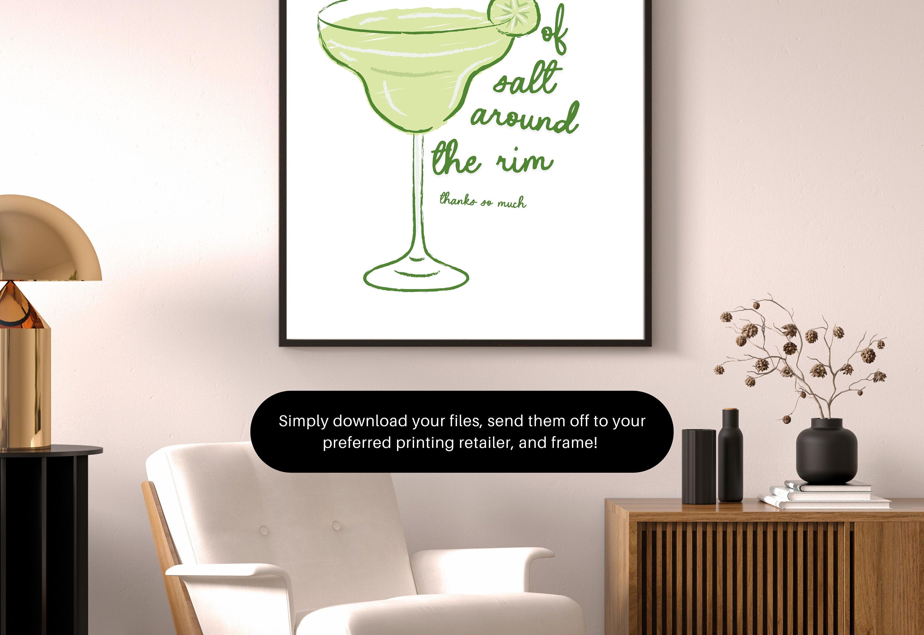 Margarita Art Print-Digital Download-Cocktail Art-Retro Print-Cheers Art Print-70s Art Print-Girly Art-Cocktail Print-Trendy Bar Art