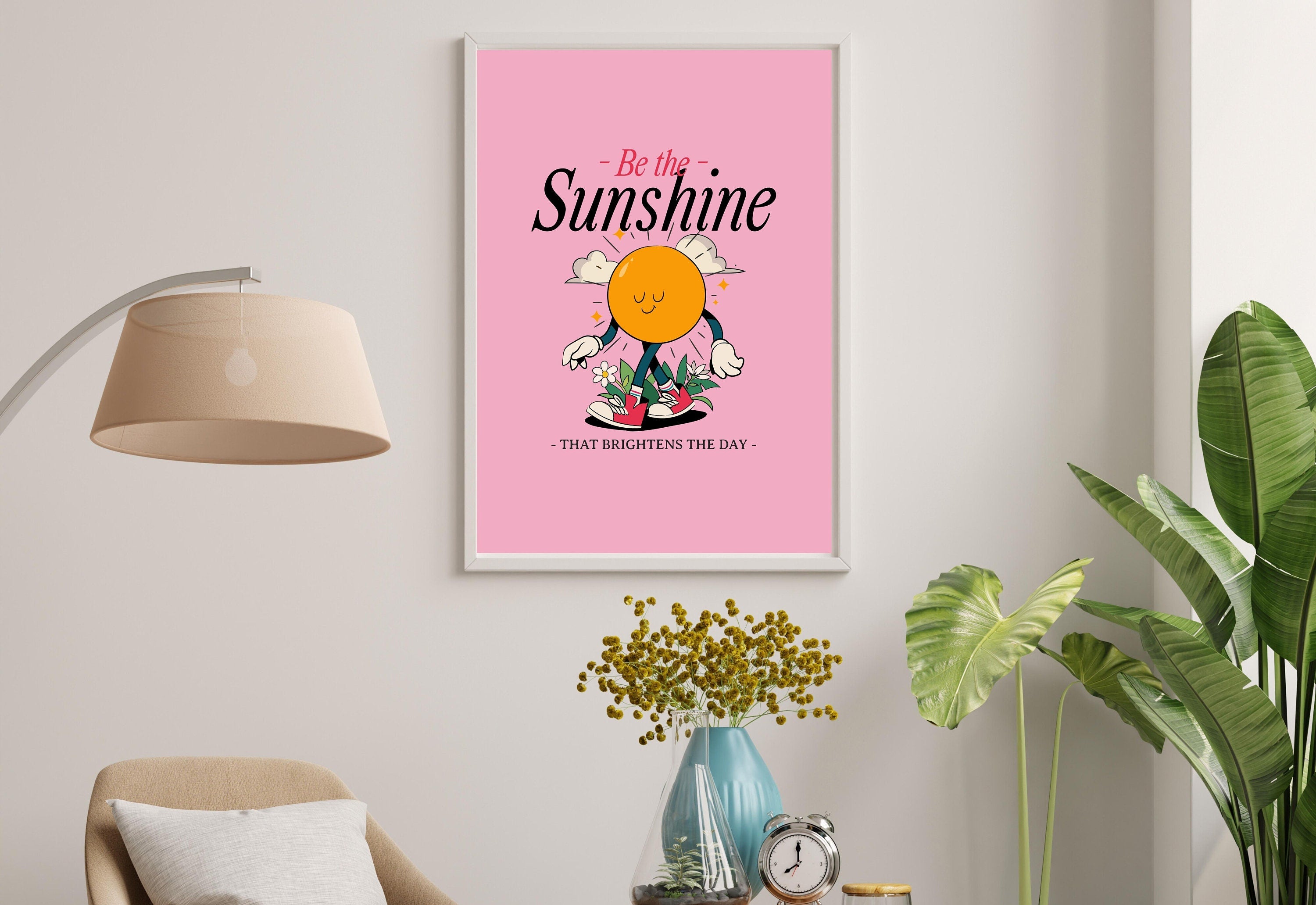 Printable Classroom be the sunshine print art in pink