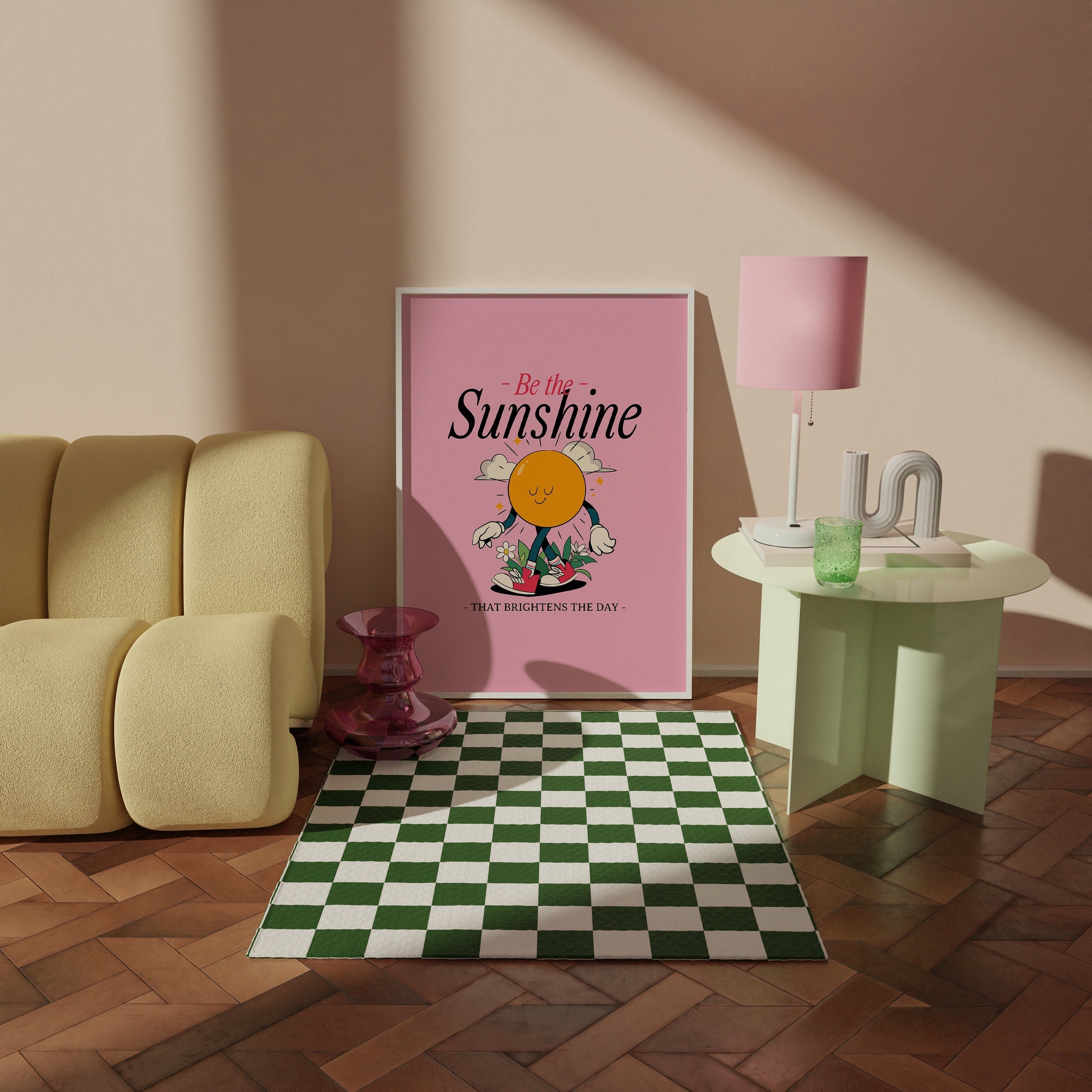Be The Sunshine Digital Art Printt in pink