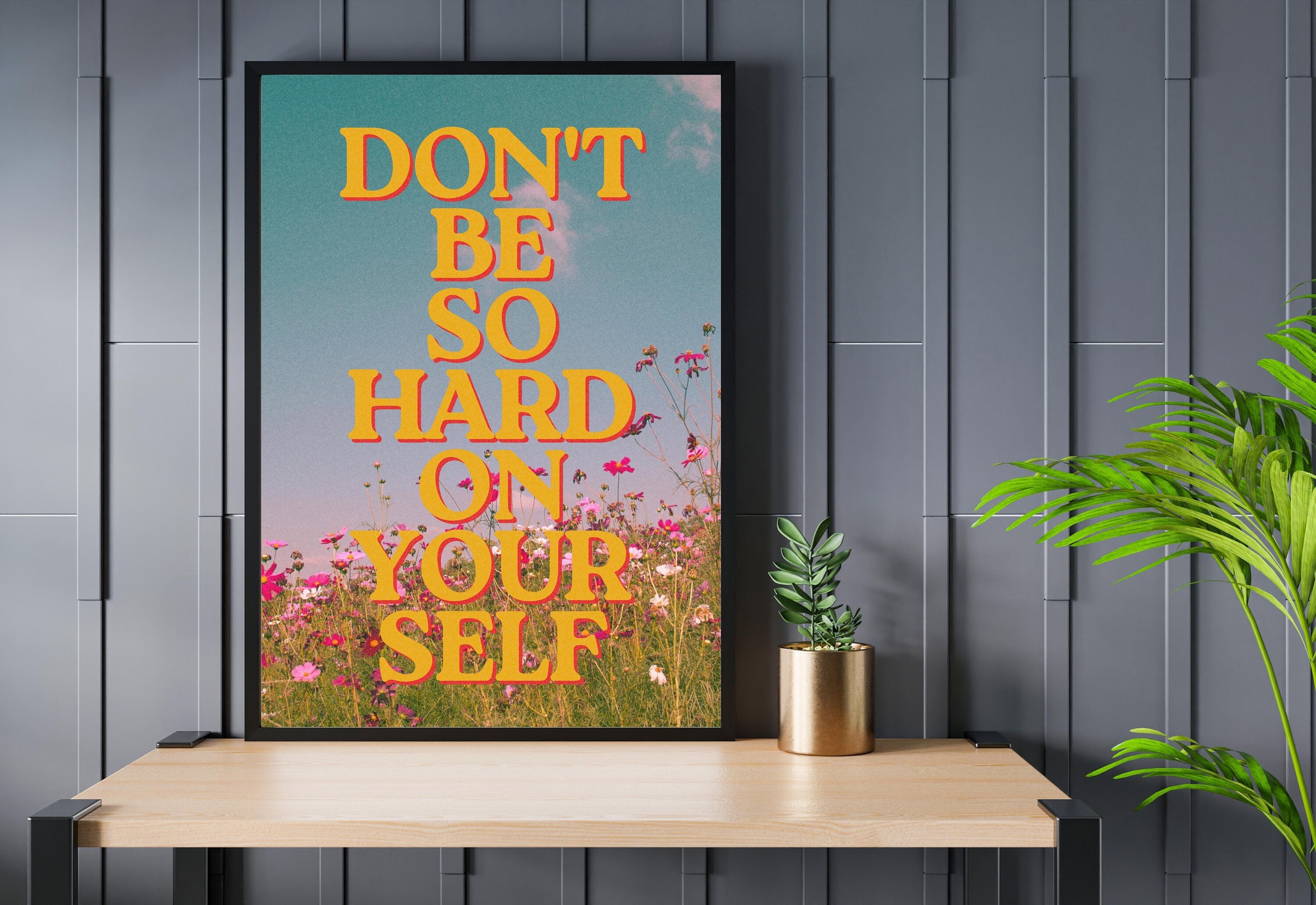 Positivity Art Print-Digital Art Prints-Cocktail Wall Art-Retro Photo Prints-Retro Photo Art Print-Preppy Art-Grainy Gradient-Trendy Print