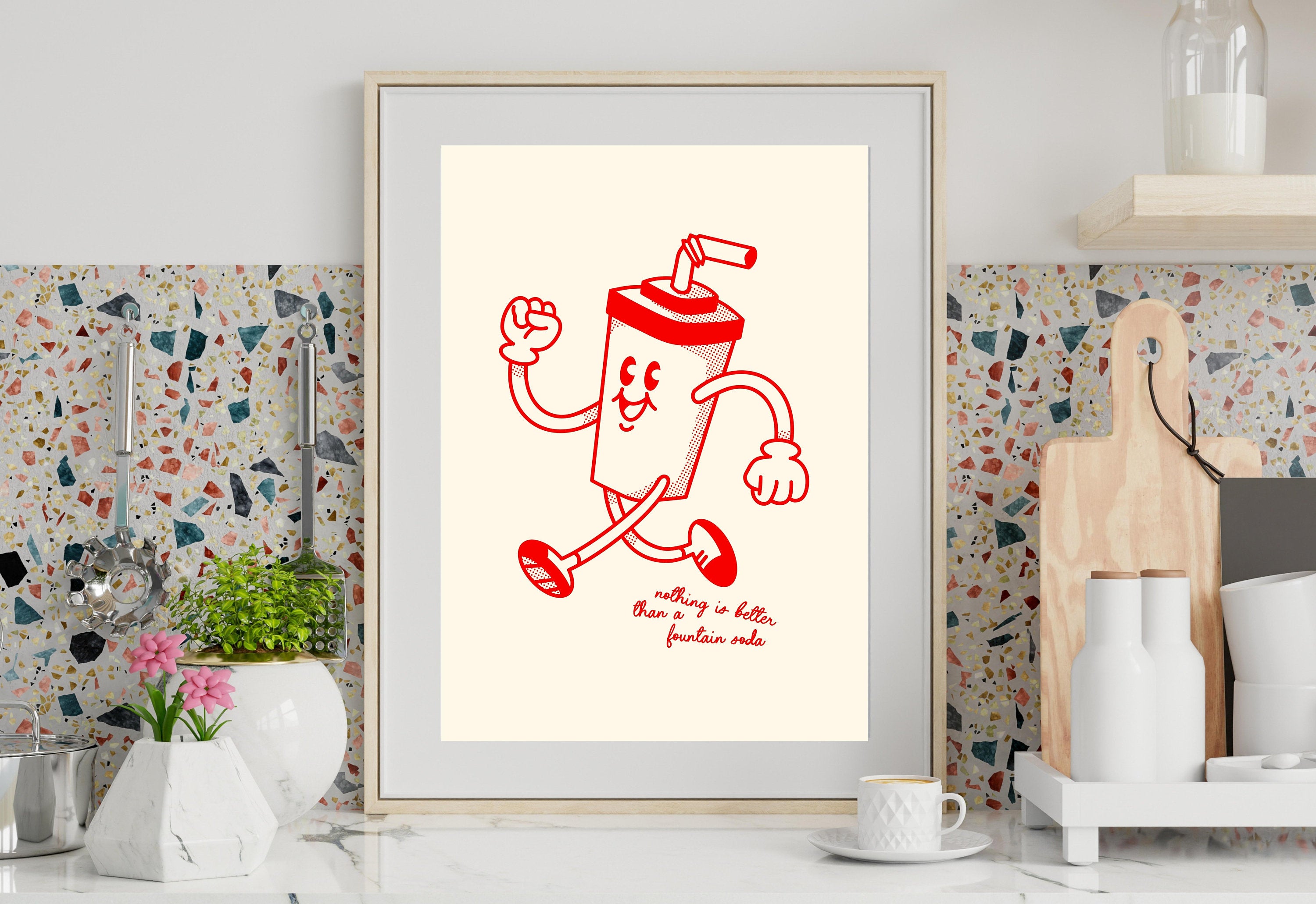 Diet Coke- Digital Download-Wall Print-Retro-Best Diet Coke Art-Large Girly Art-Funny Preppy Art-Soda Art Print-Bar Cart Print-Kitchen Art