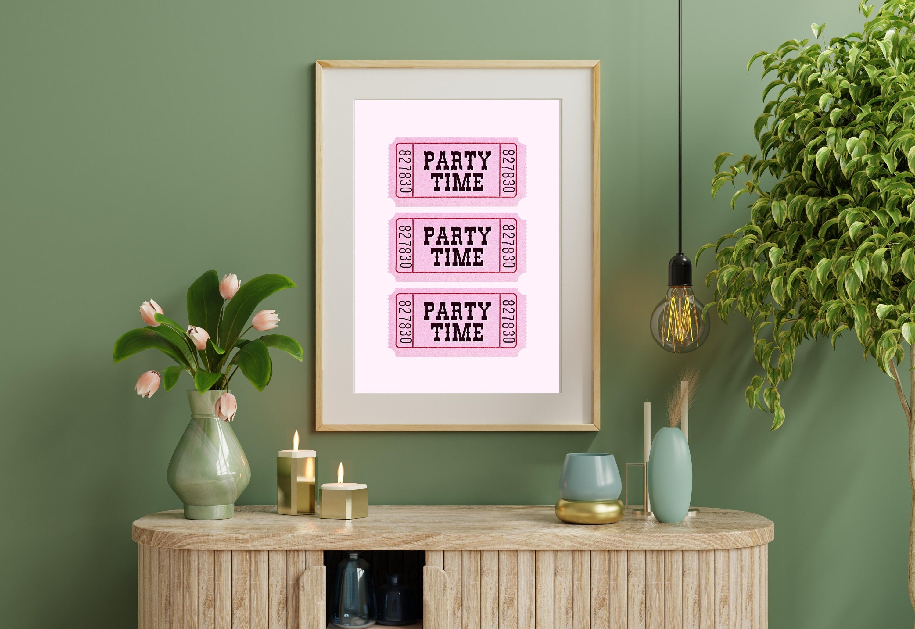 Admit One Print-Fair Ticket Art-Digital Download-Fun Pink Art-Retro Art Print-Preppy Art Print-Girly Art-Kids Room Art-Preppy Bar Cart Art