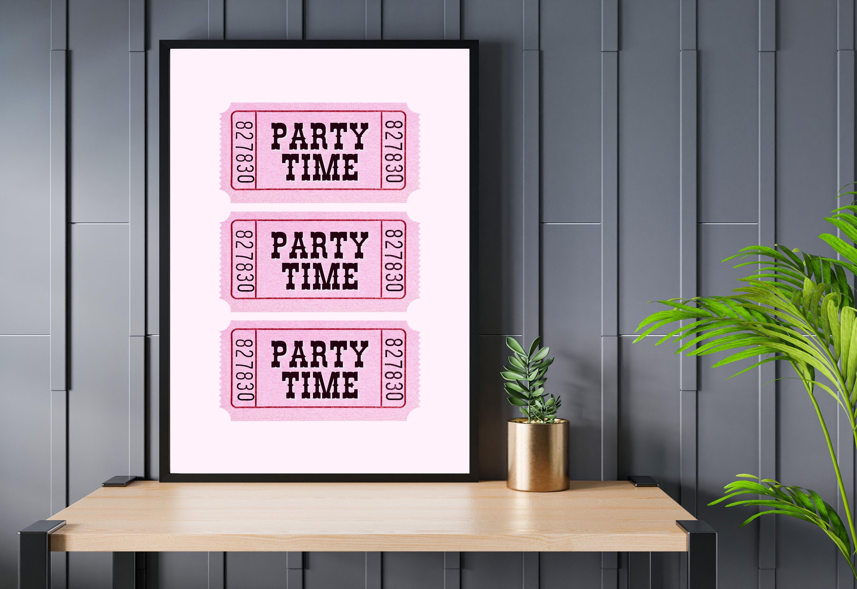 Admit One Print-Fair Ticket Art-Digital Download-Fun Pink Art-Retro Art Print-Preppy Art Print-Girly Art-Kids Room Art-Preppy Bar Cart Art