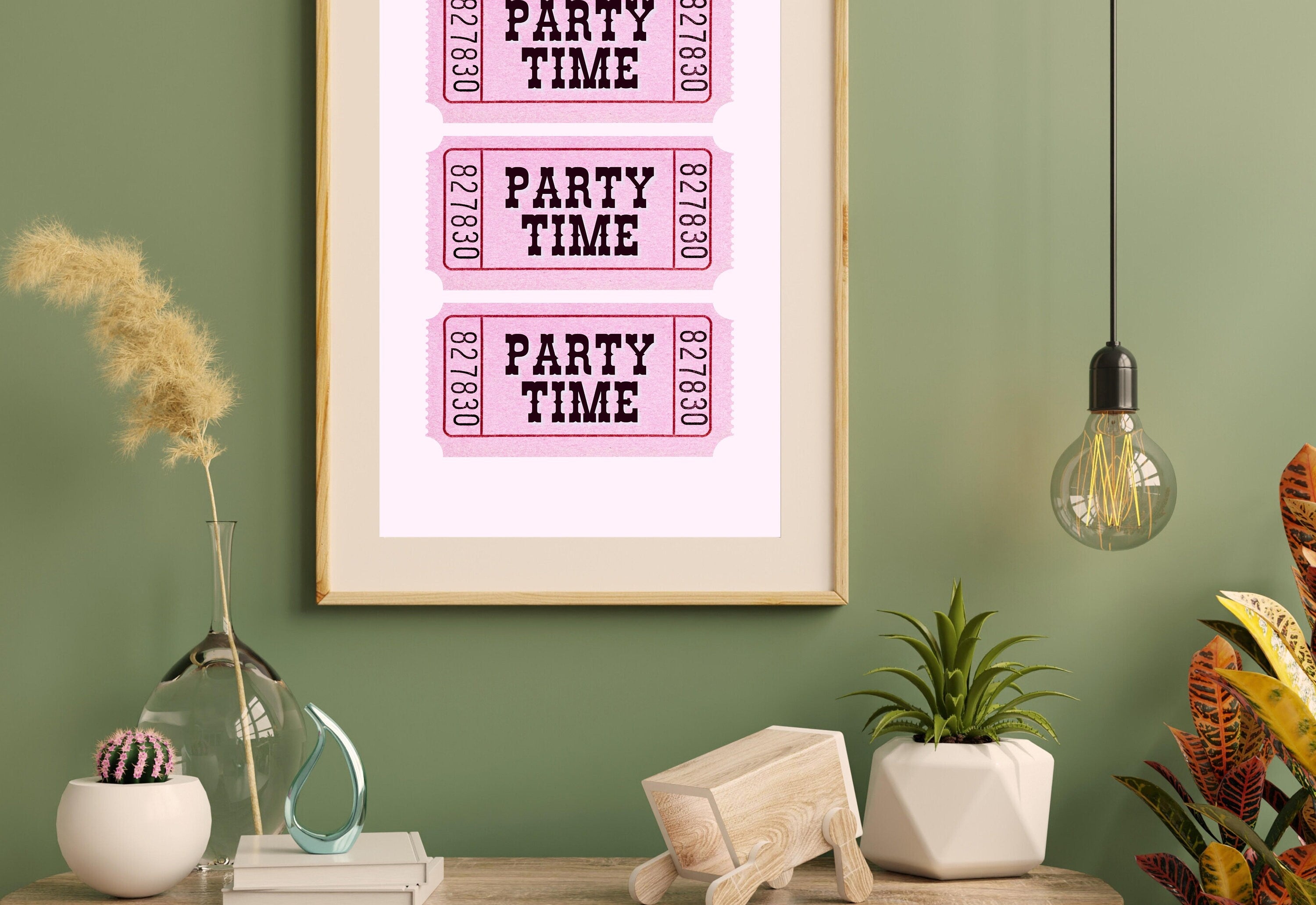 Admit One Print-Fair Ticket Art-Digital Download-Fun Pink Art-Retro Art Print-Preppy Art Print-Girly Art-Kids Room Art-Preppy Bar Cart Art