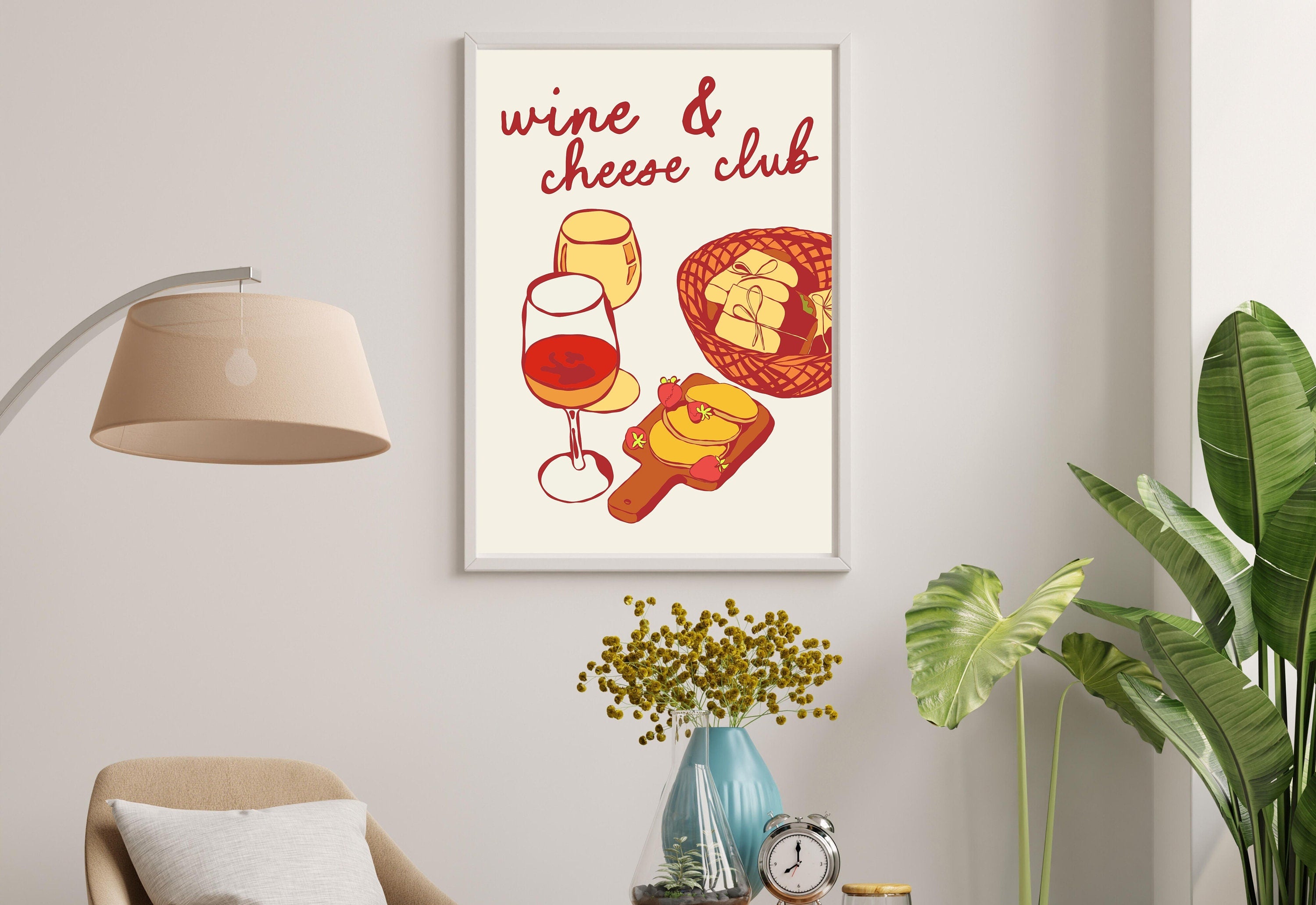 Wine Art Print-Digital Download-Wine Art-Retro Print-Cheers Art Print-Trendy Art-70s Art Print-Girly Art-Cocktail Art-Preppy Pink Bar Art