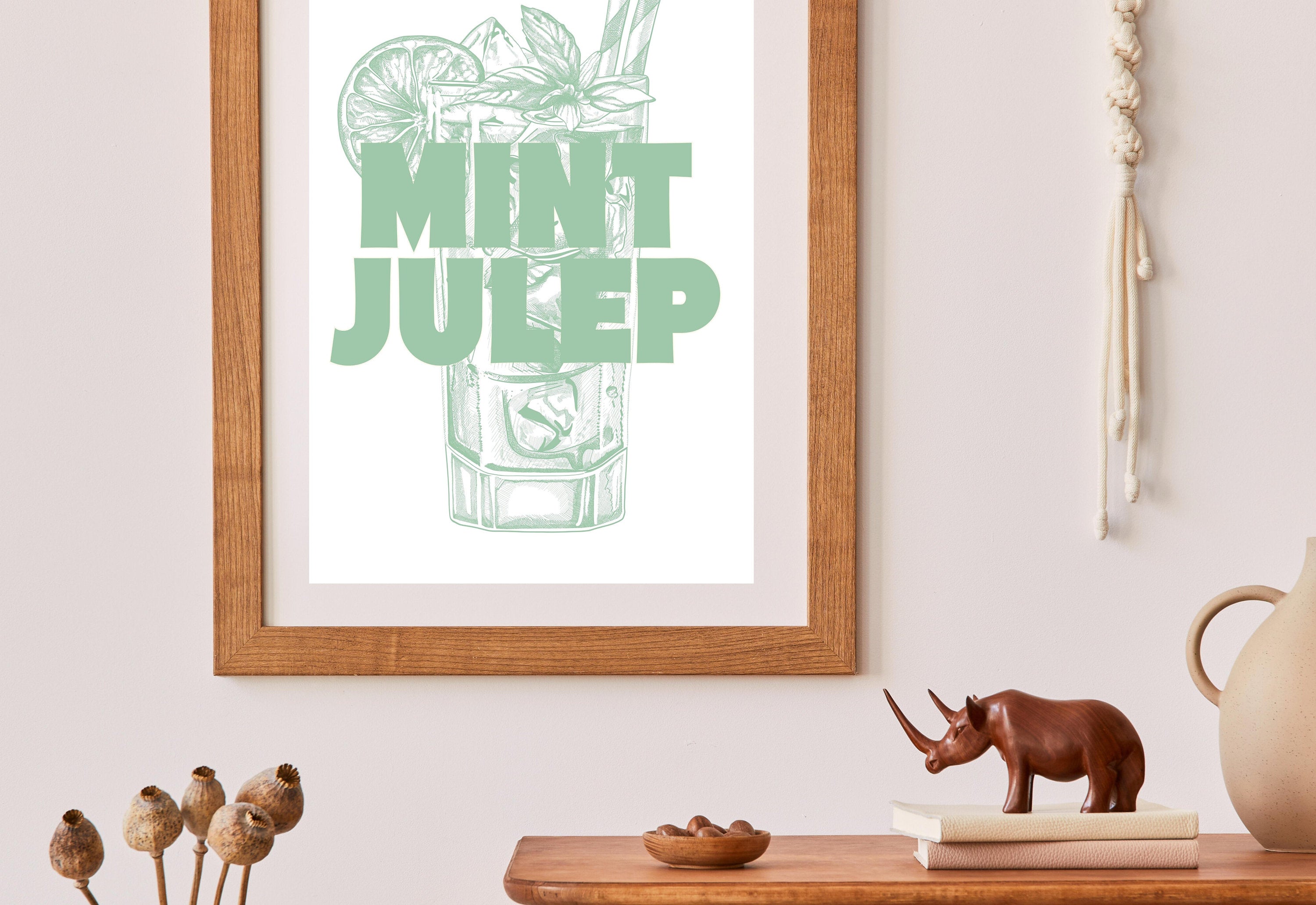 Mint Julep Art-Digital Download-Cocktail Art-Retro Print-Cheers Art Print-Trendy Art-70s Art Print-Girly Art-Cocktail Art-Trendy Bar Art