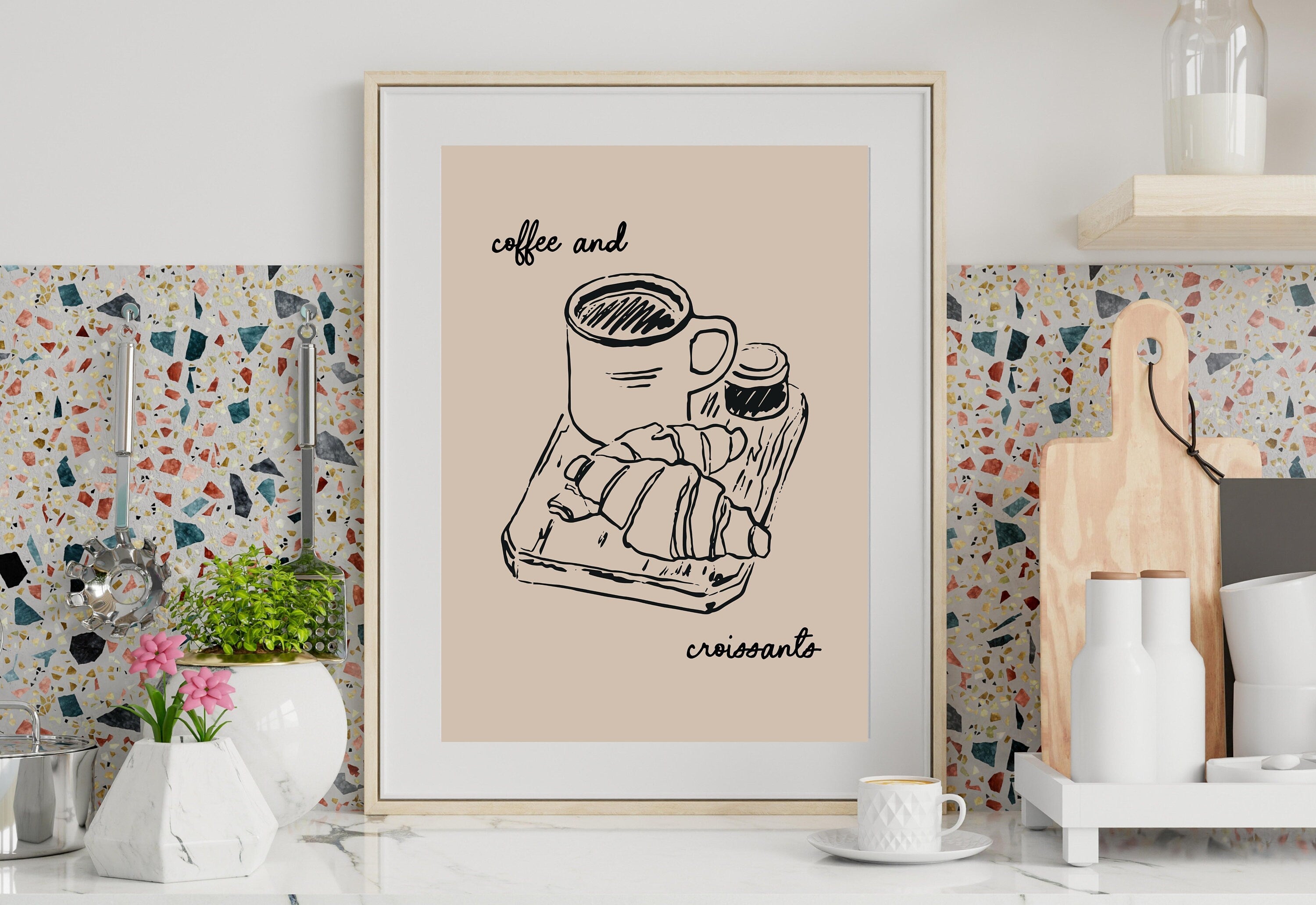 Coffee Sketch Art-Digital Prints-Retro Art-Office Art-Kitchen Art-Coffee Art Print-Coffee doodle Print-Retro Wall Art-Coffee Cart Prints