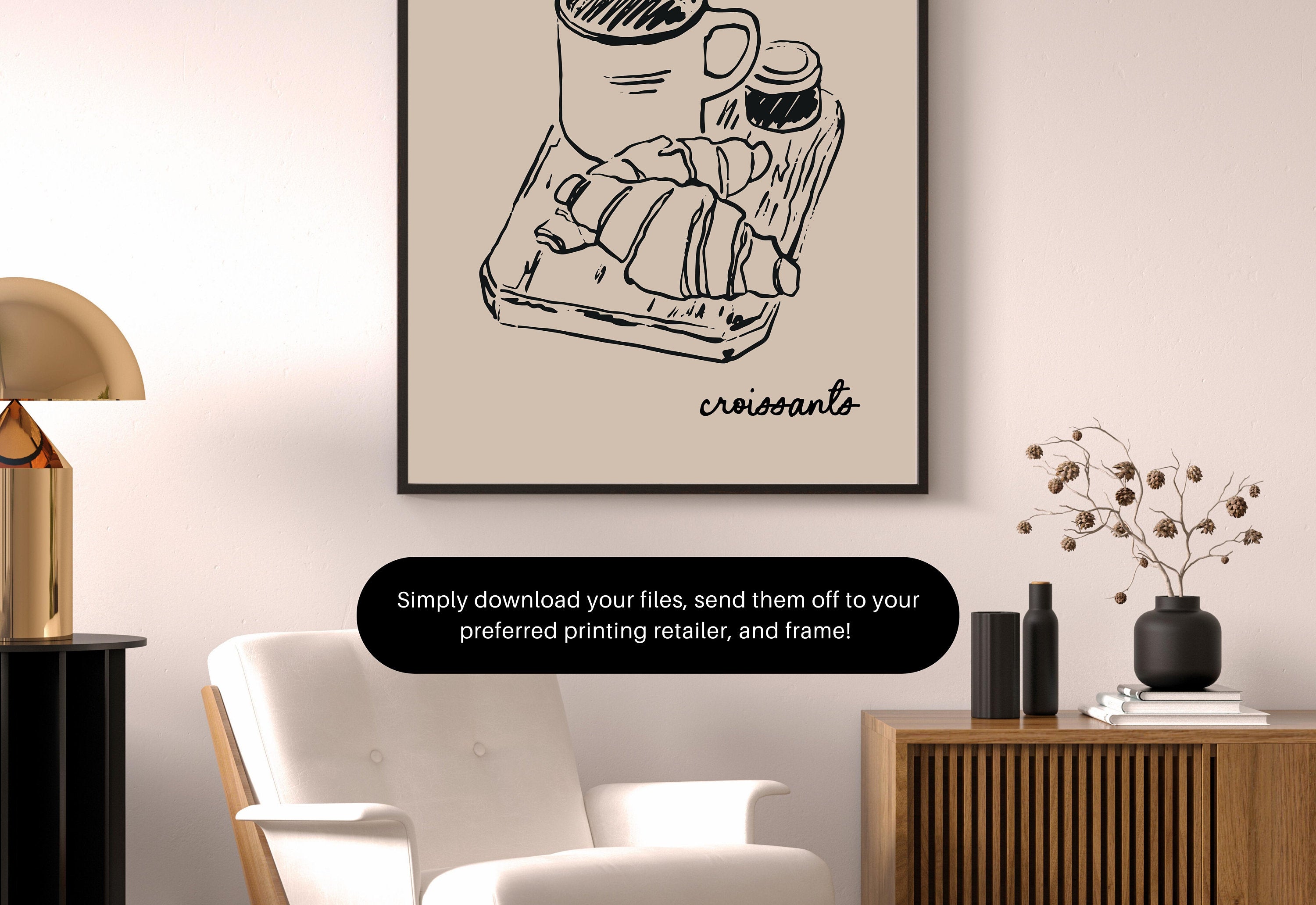 Coffee Sketch Art-Digital Prints-Retro Art-Office Art-Kitchen Art-Coffee Art Print-Coffee doodle Print-Retro Wall Art-Coffee Cart Prints