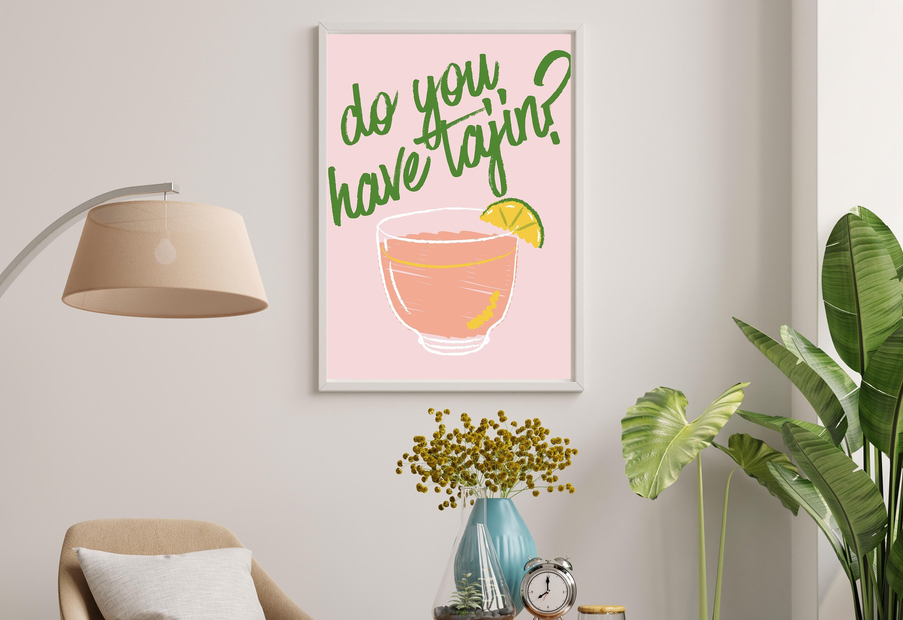Happy Hour Art-Digital Print-Margarita Art-Trendy Retro Art-Cheers Art Print-Trendy Art-Doodle Art Print-Girly Art-Cocktail Art-Pink Bar Art