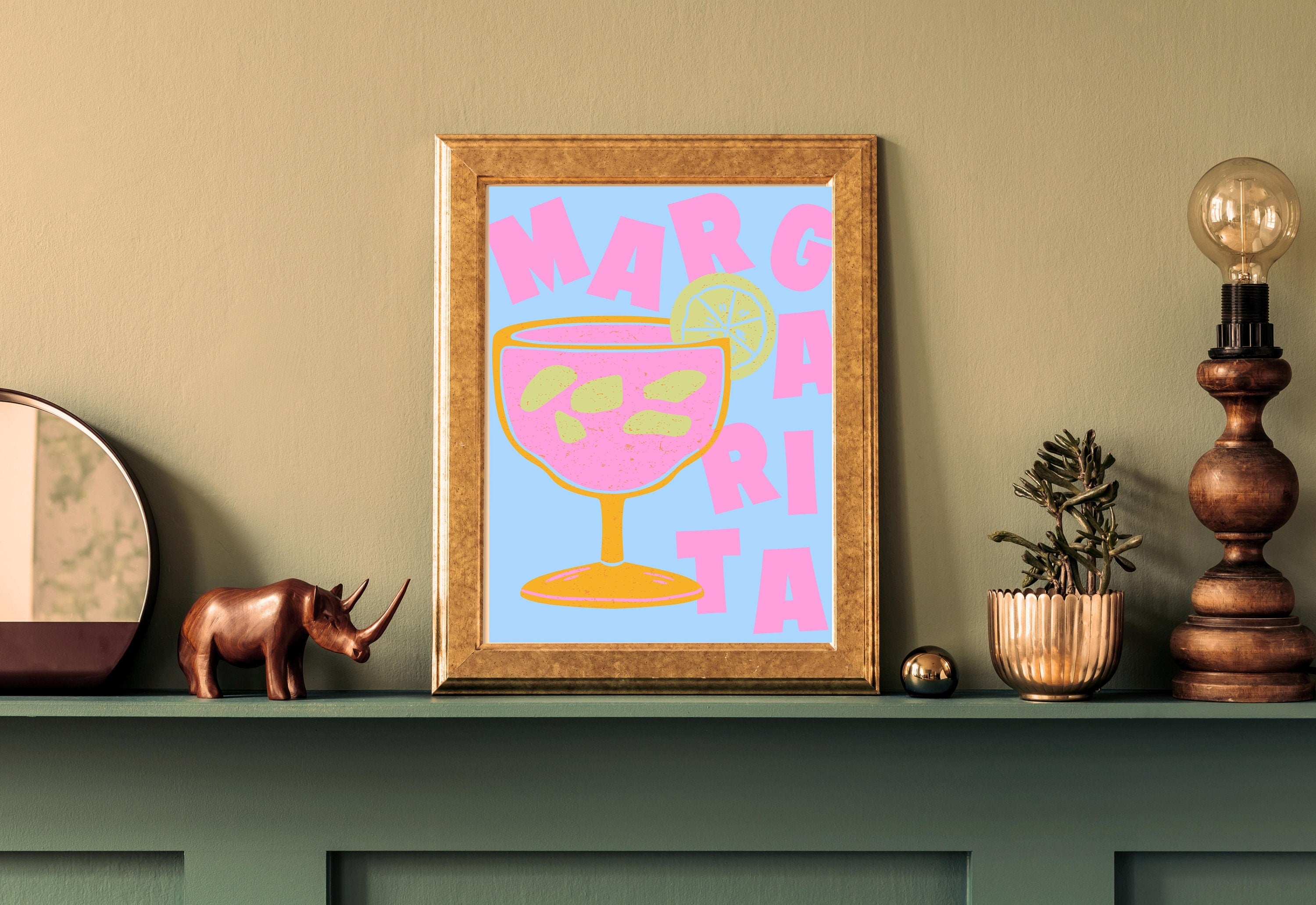 Margarita Art-Digital Download-Cocktail Art-Retro Print-Cheers Art Print-Trendy Art-70s Art Print-Girly Art-Cocktail Art-Trendy Bar Art