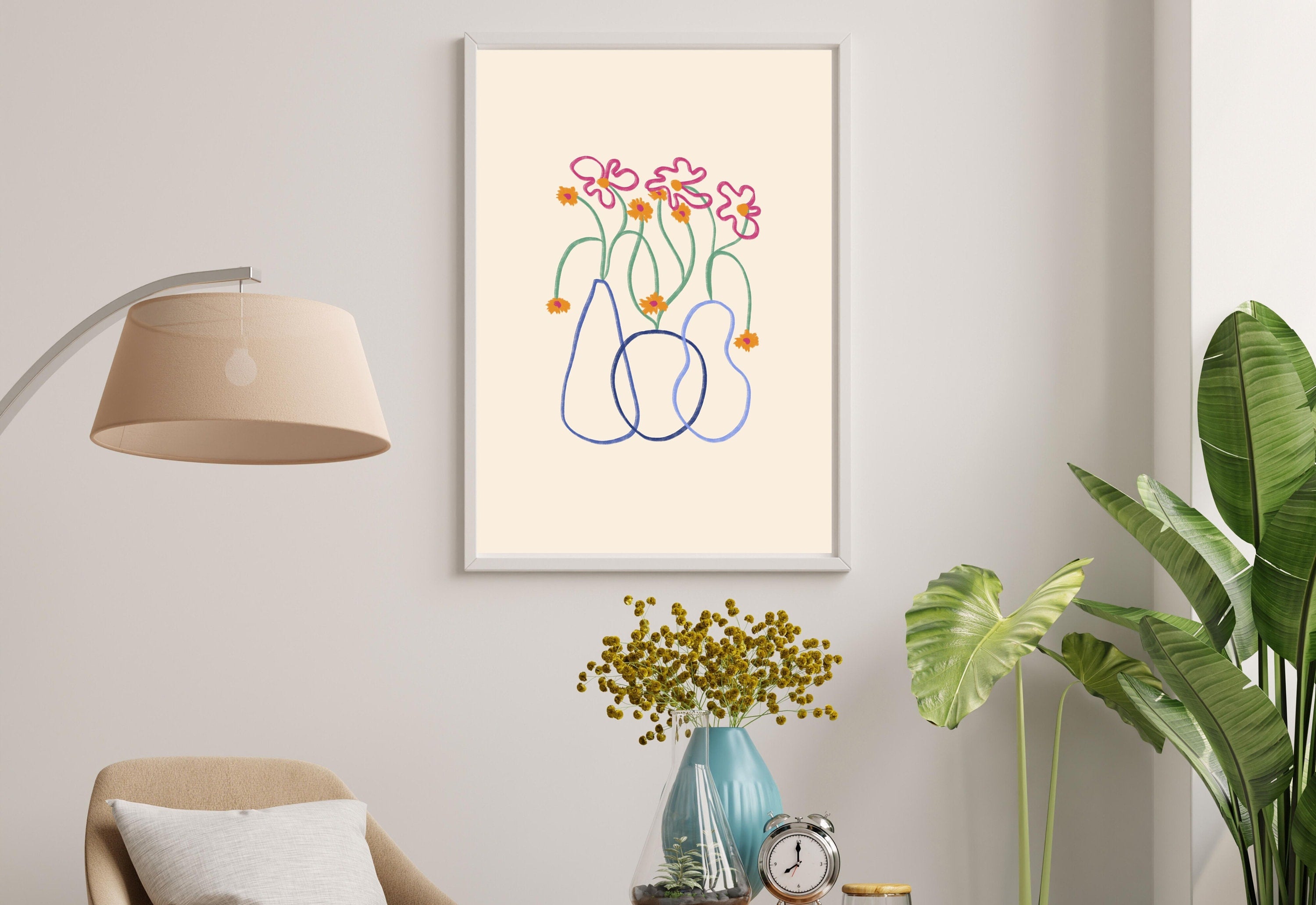 Bouquet of Flowers, Floral Art, Art Prints Floral, Floral Decor, Colorful Print, Girls Bedroom, Gift Idea, Inspirational Art, Minimalist Art