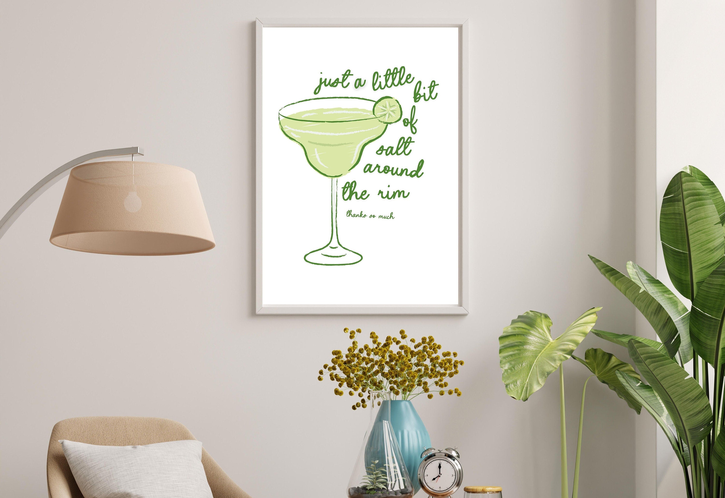 Margarita Art Print-Digital Download-Cocktail Art-Retro Print-Cheers Art Print-70s Art Print-Girly Art-Cocktail Print-Trendy Bar Art