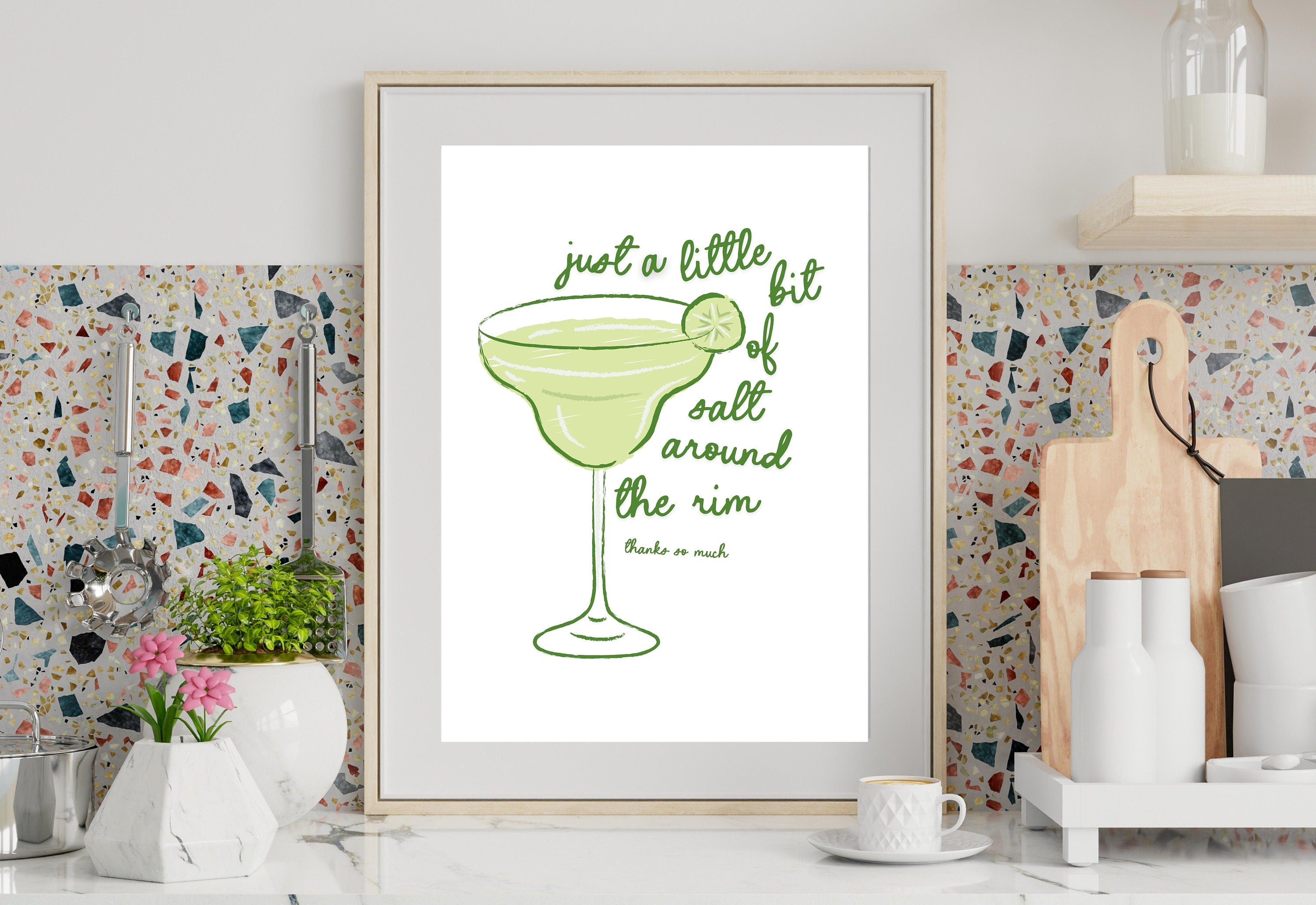 Margarita Art Print-Digital Download-Cocktail Art-Retro Print-Cheers Art Print-70s Art Print-Girly Art-Cocktail Print-Trendy Bar Art