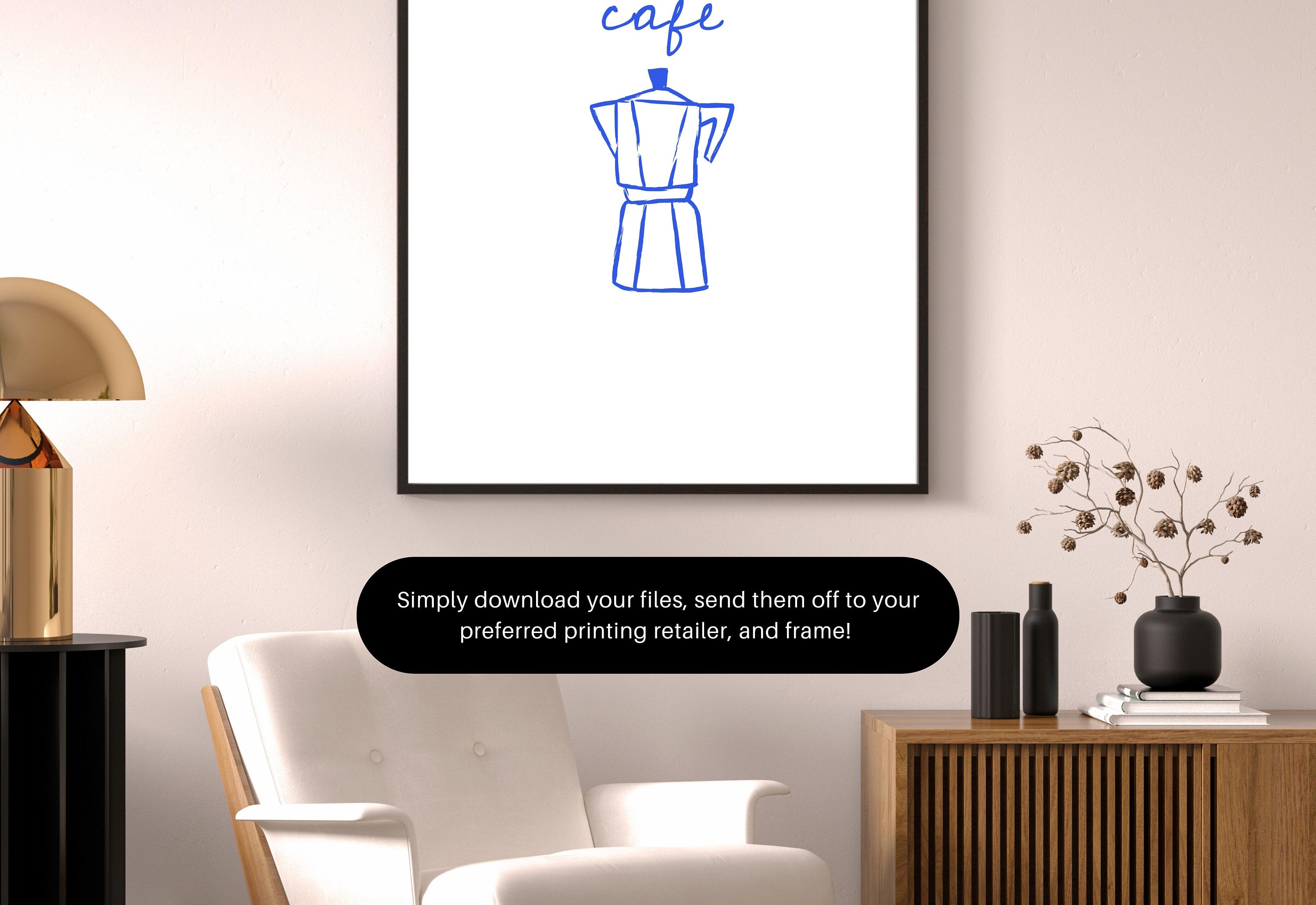 Coffee Sketch Art-Digital Prints-Retro Art Quote-Office Art-Kitchen Art-Coffee Art Print-Coffee doodle Print-Retro Wall Art