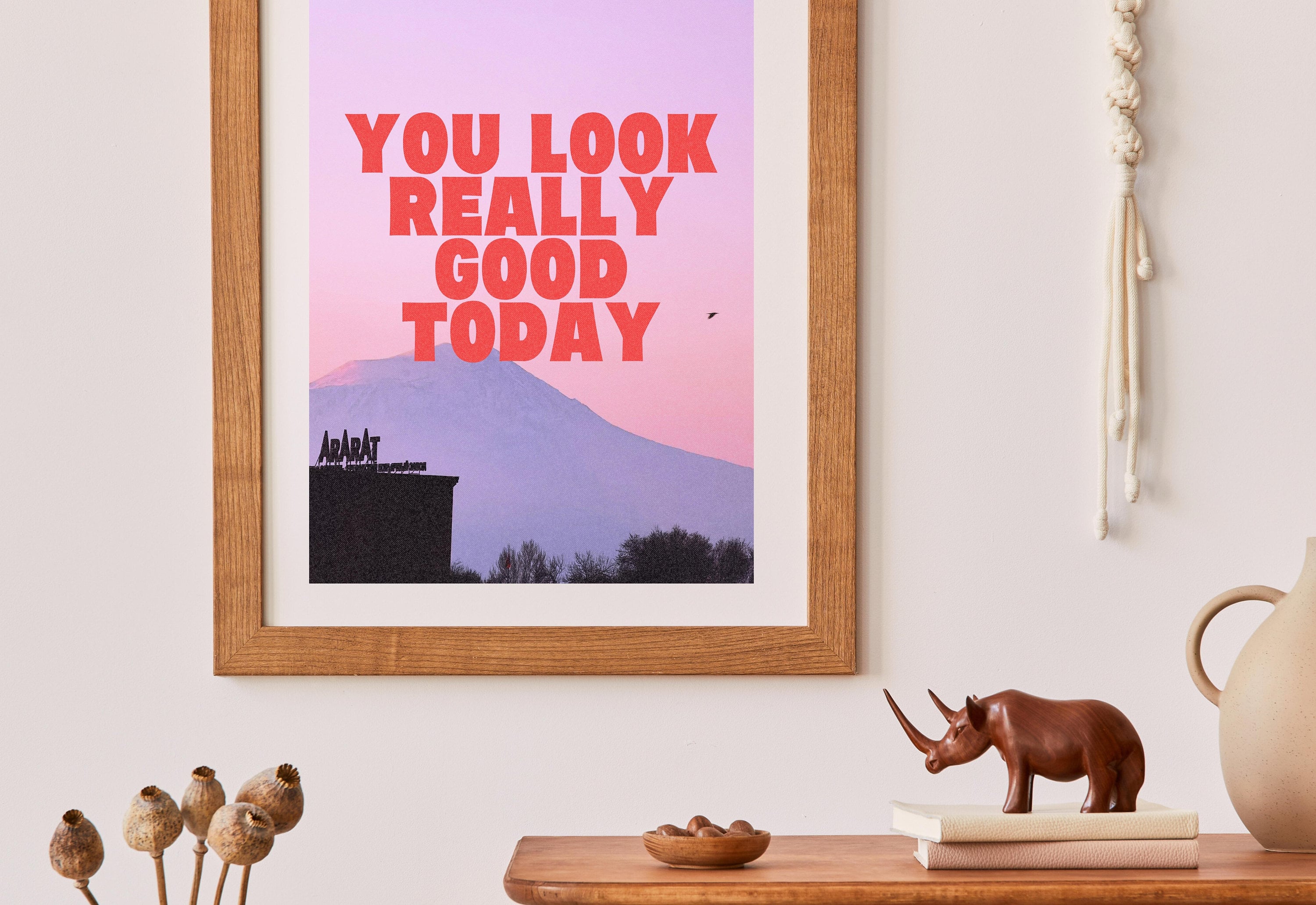 You Look Good Print-Digital Art Prints-Positivity Wall Art-Retro Prints-Retro Photo Art Print-Preppy Art-Grainy Gradient-Trendy Print