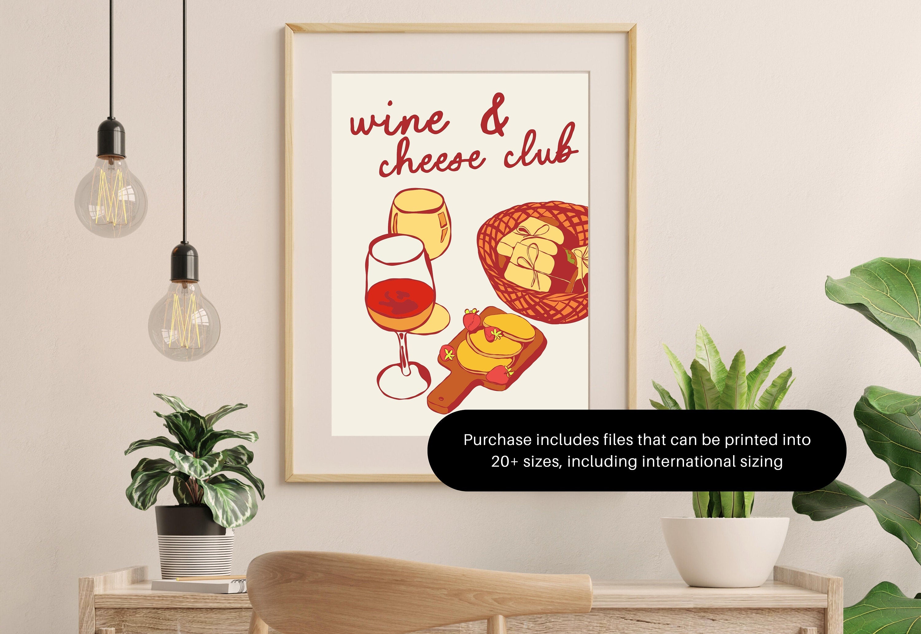 Wine Art Print-Digital Download-Wine Art-Retro Print-Cheers Art Print-Trendy Art-70s Art Print-Girly Art-Cocktail Art-Preppy Pink Bar Art