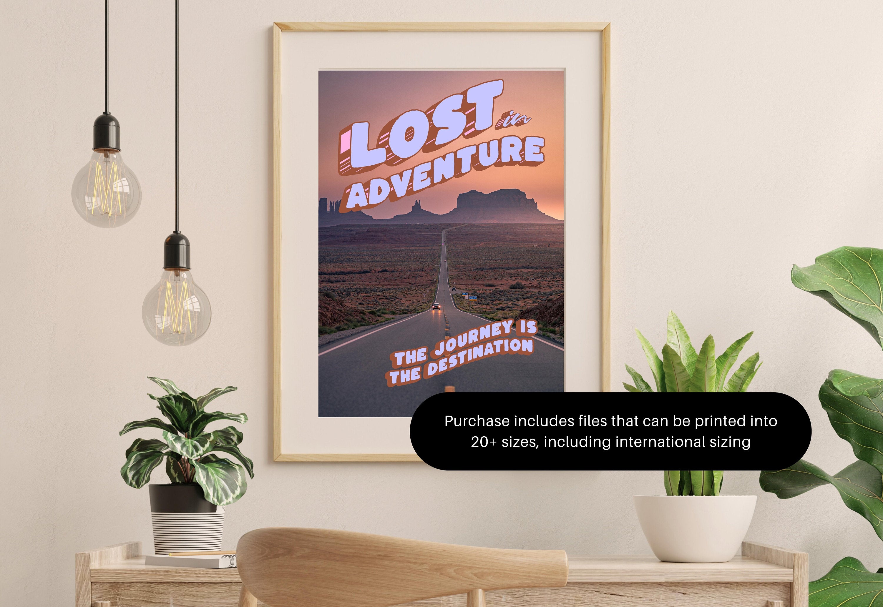 Lost in Adventure Art-Digital Art Prints-Cocktail Wall Art-Retro Photo Prints-Retro Photo Art Print-Preppy Art-Grainy Gradient-Trendy Print