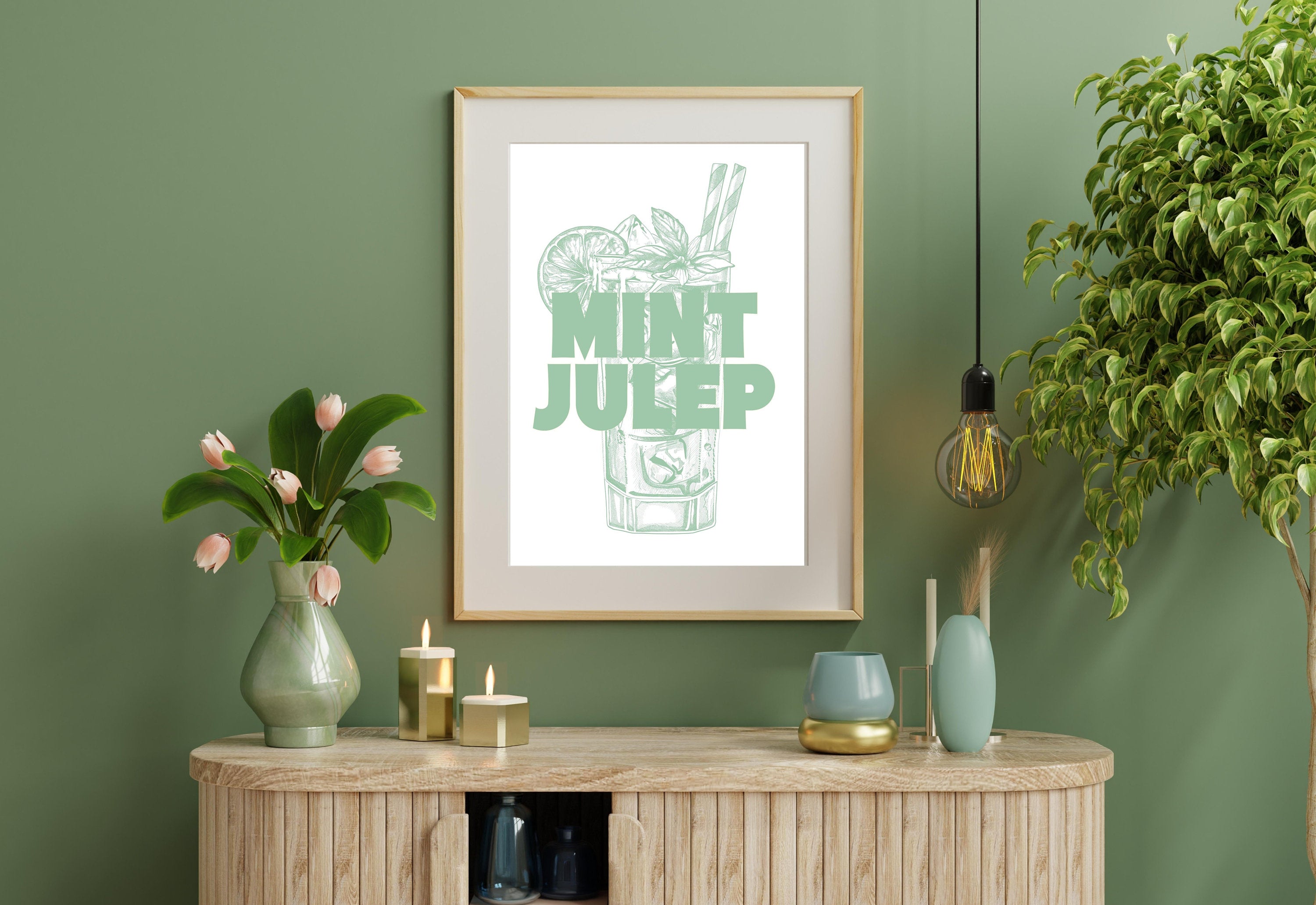 Mint Julep Art-Digital Download-Cocktail Art-Retro Print-Cheers Art Print-Trendy Art-70s Art Print-Girly Art-Cocktail Art-Trendy Bar Art