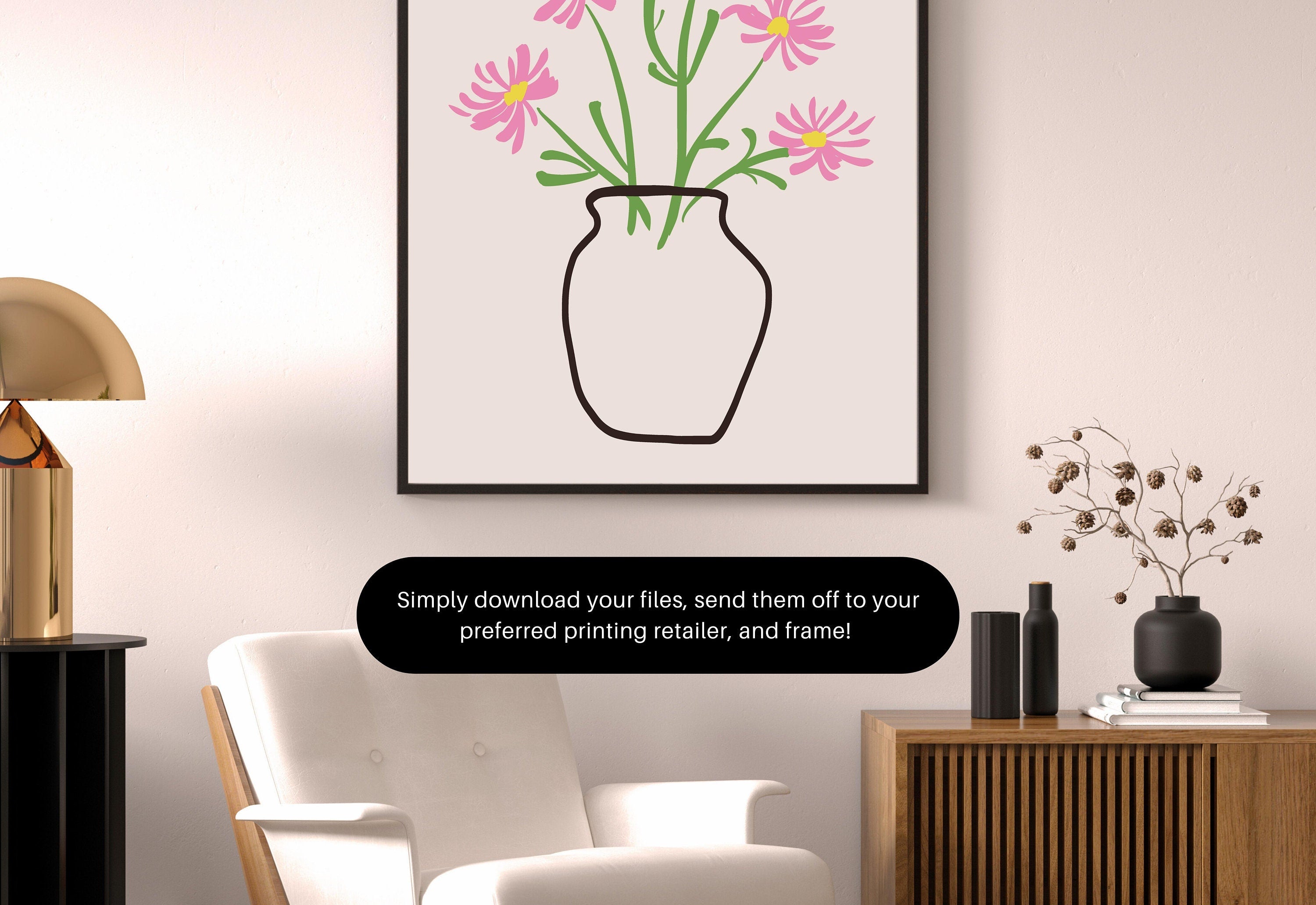 Bouquet of Flowers, Floral Art, Art Prints Floral, Floral Decor, Colorful Print, Girls Bedroom, Gift Idea, Inspirational Art, Minimalist Art