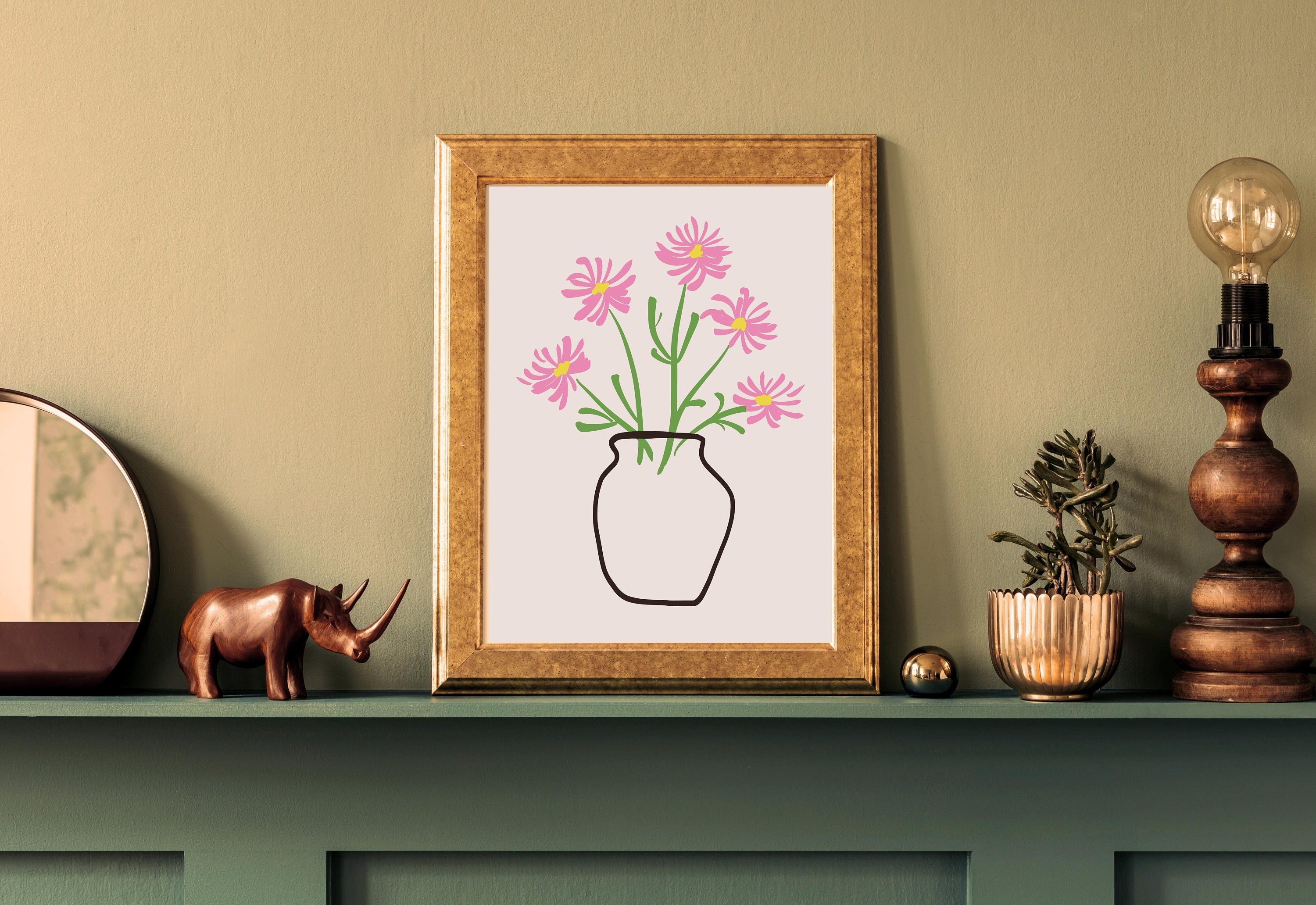 Bouquet of Flowers, Floral Art, Art Prints Floral, Floral Decor, Colorful Print, Girls Bedroom, Gift Idea, Inspirational Art, Minimalist Art