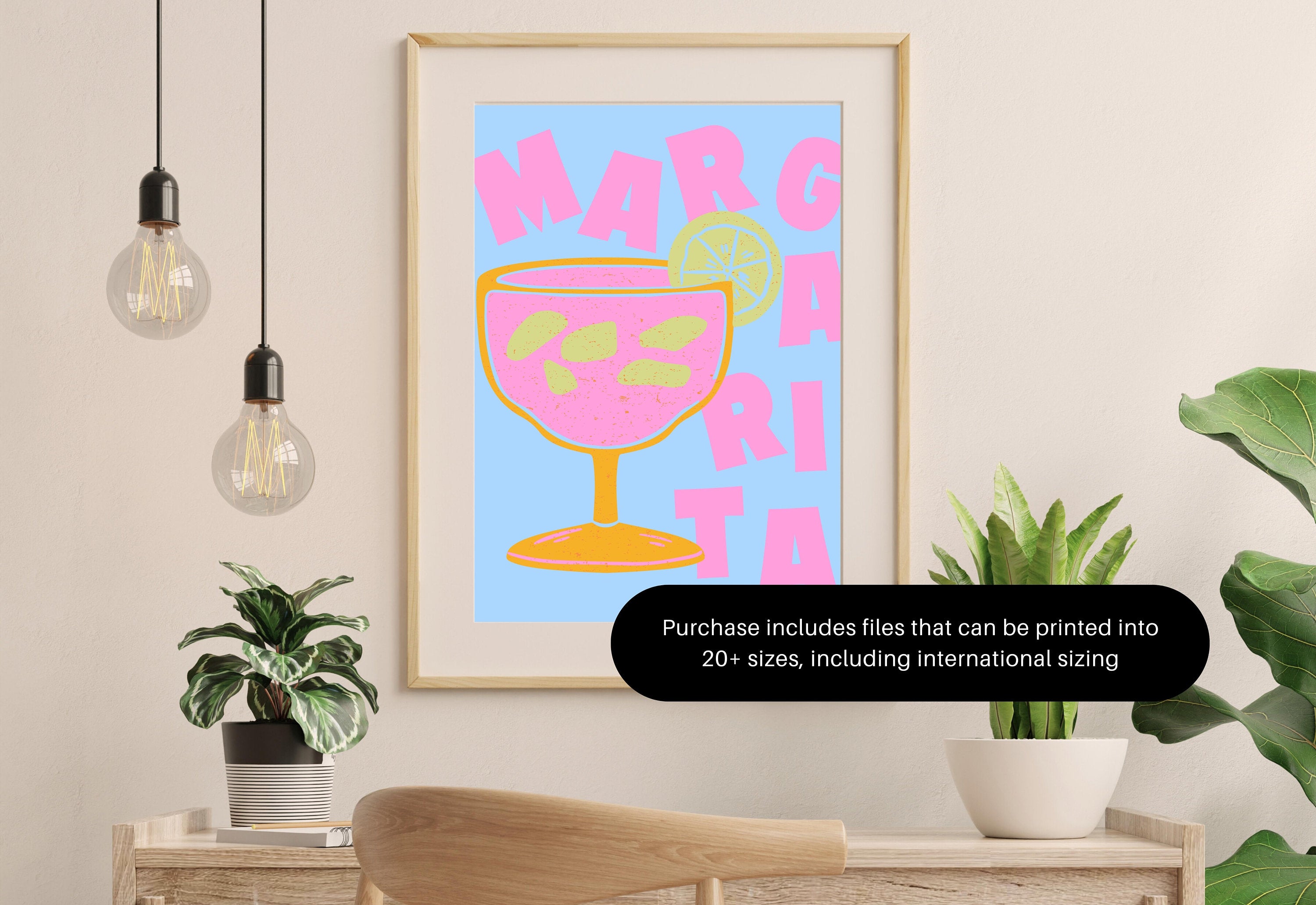 Margarita Art-Digital Download-Cocktail Art-Retro Print-Cheers Art Print-Trendy Art-70s Art Print-Girly Art-Cocktail Art-Trendy Bar Art