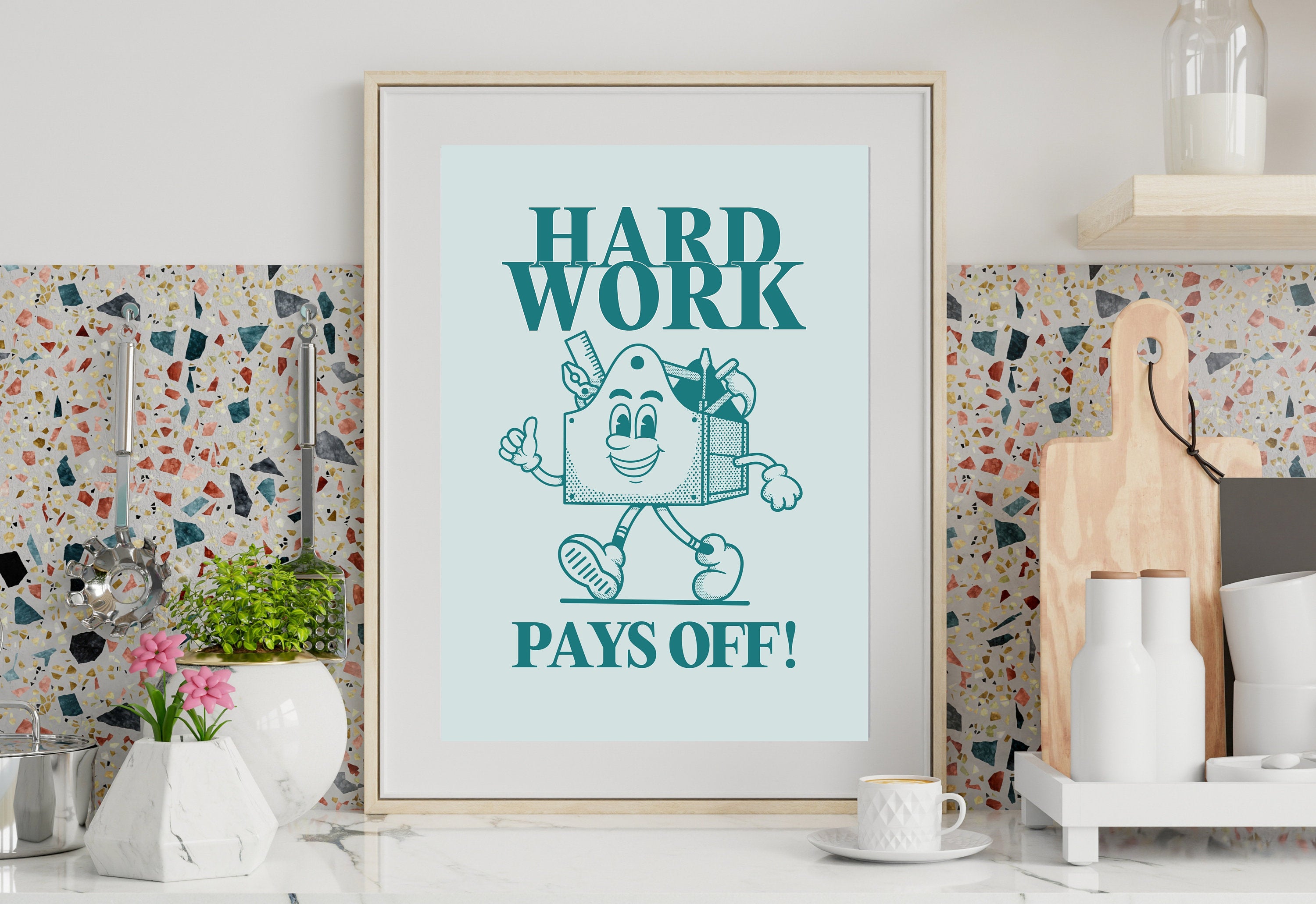 Classroom Art,Kids Room Art,Downloadable Print,Cartoon Art Print,Make Mistakes Print,Trendy Posters,Vintage Mascot Art,Cute Positive Art