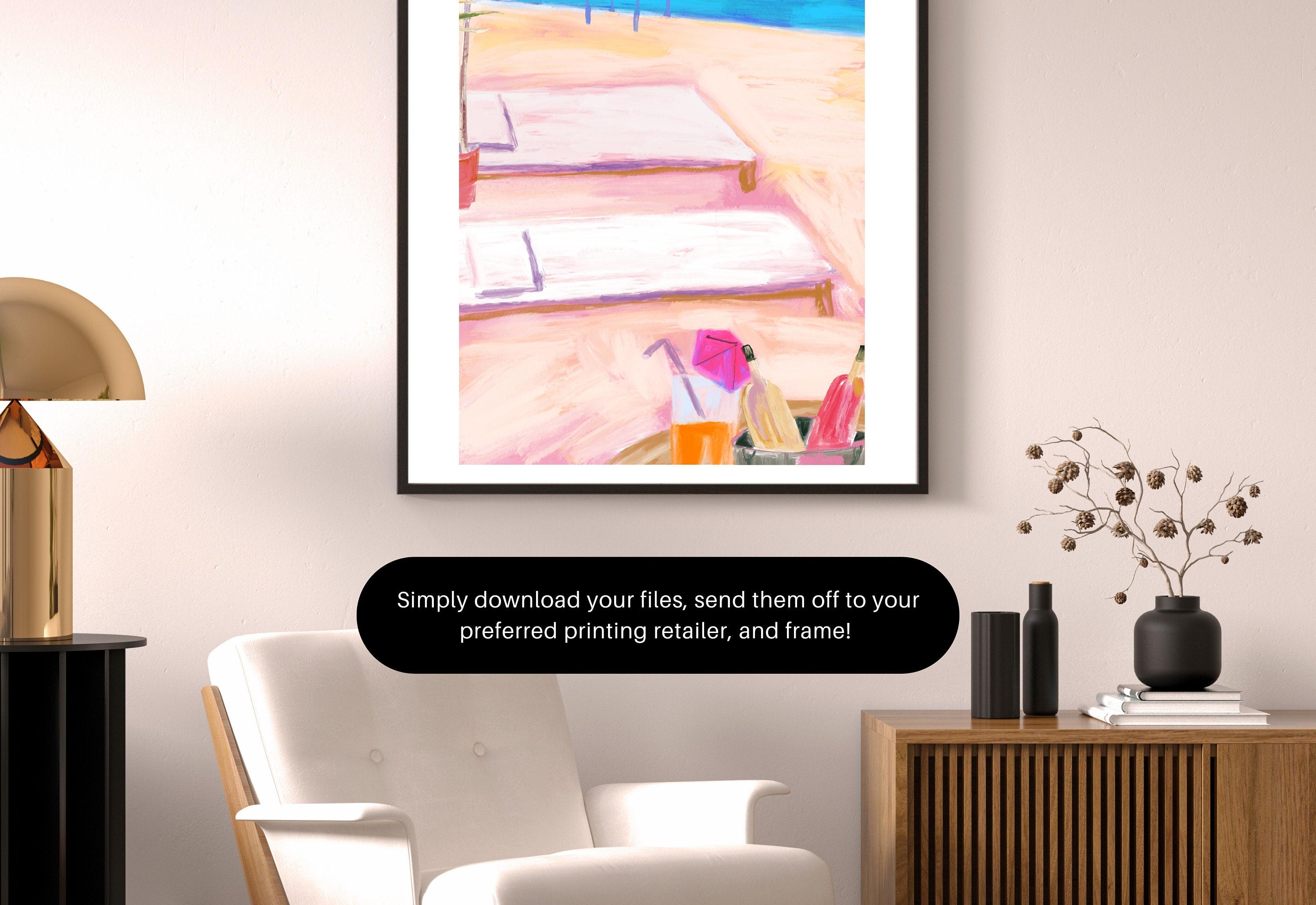 Pool Art Print,Wall Art Print,Digital Downloads,Trendy Art,Beach Art,Retro Downloadable Print,Pink Apartment Painting,1950s Aesthetic