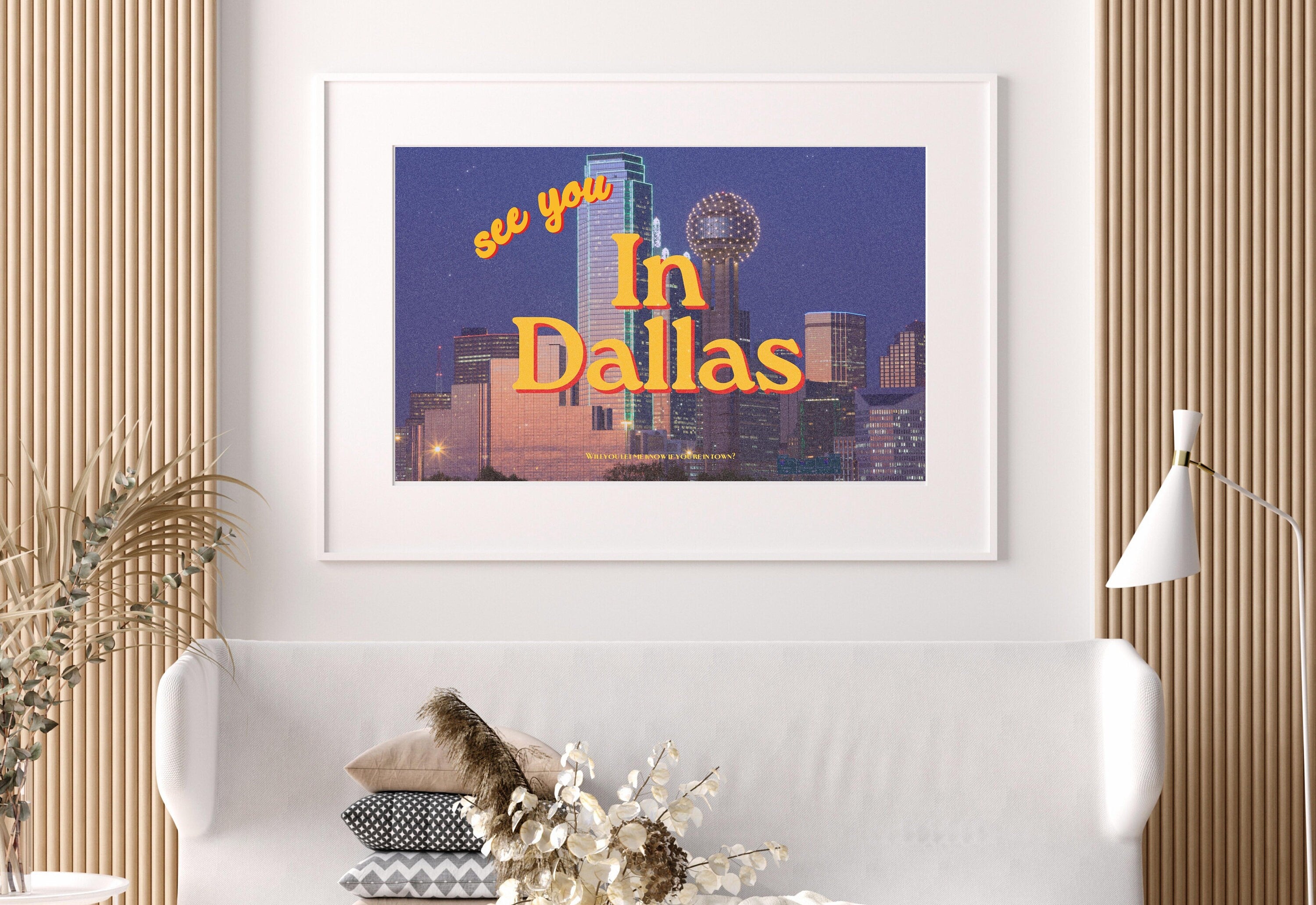 Grainy Retro Print,Digital Art Prints,See you in Dallas,Retro Photograph Prints,Retro Photo Art Print,Preppy Art,Trendy Art Print