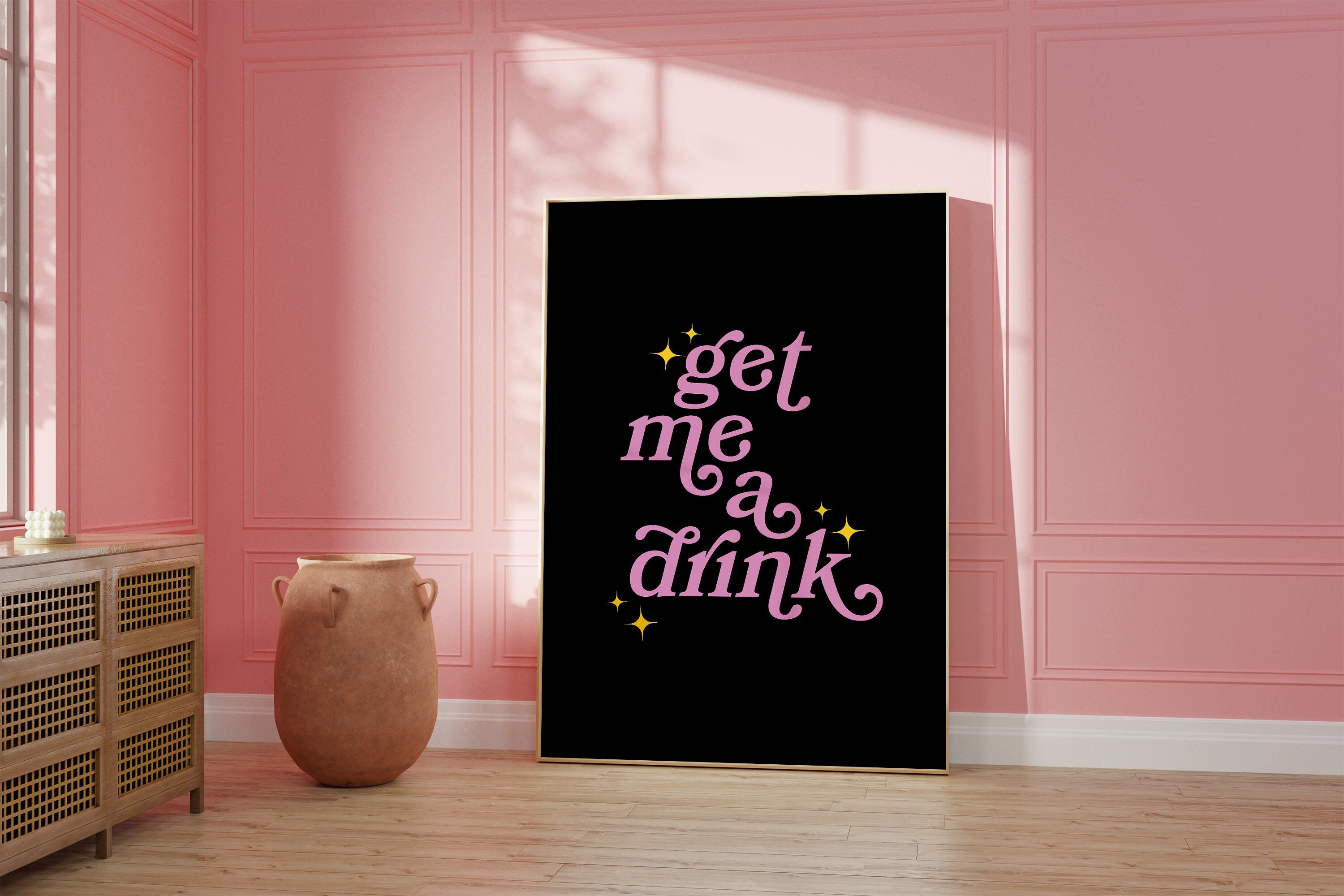 Girl Dinner Art-Digital Download-Martini Art-Retro Print-Cheers Print-Trendy Art-Minimalist Art Print-Girly Art-Cocktail Art-Bar Cart Art