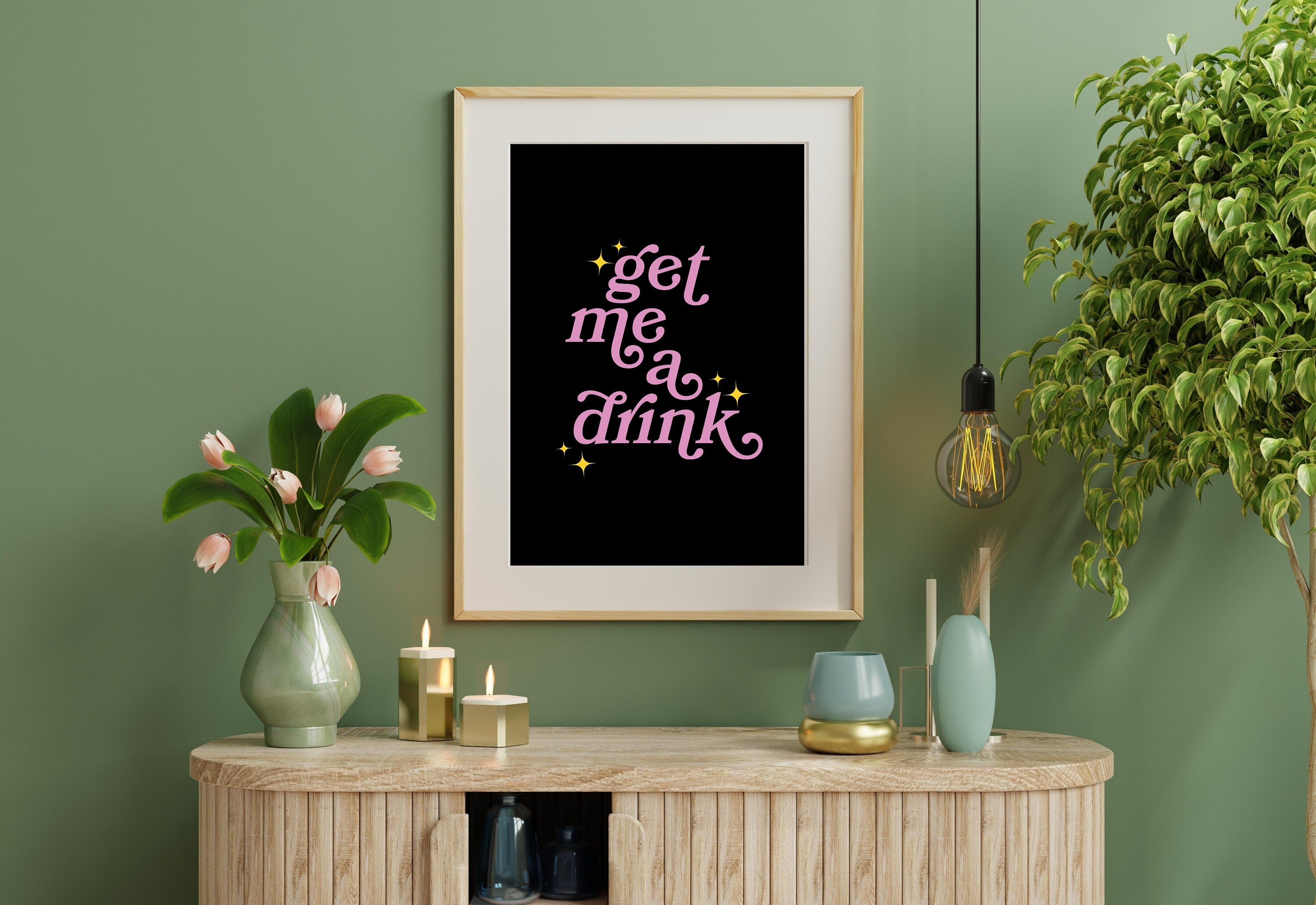 Girl Dinner Art-Digital Download-Martini Art-Retro Print-Cheers Print-Trendy Art-Minimalist Art Print-Girly Art-Cocktail Art-Bar Cart Art