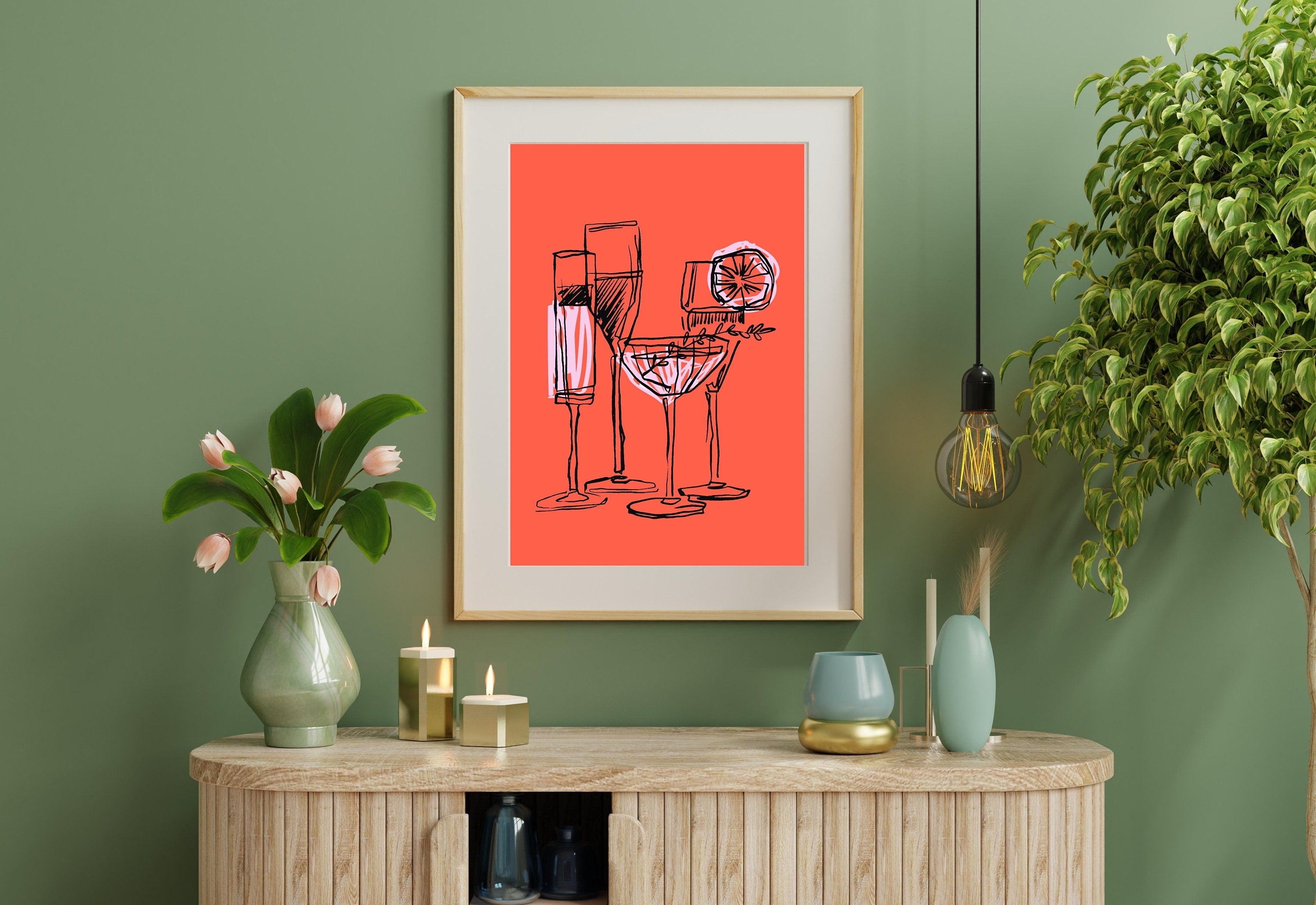 Cocktails Art Print,Digital Downloads,Christmas Gift,Cheers Art,Trendy Art,Retro Cocktails Art,Girly Art,Cocktail Prints-Trendy Pink Art