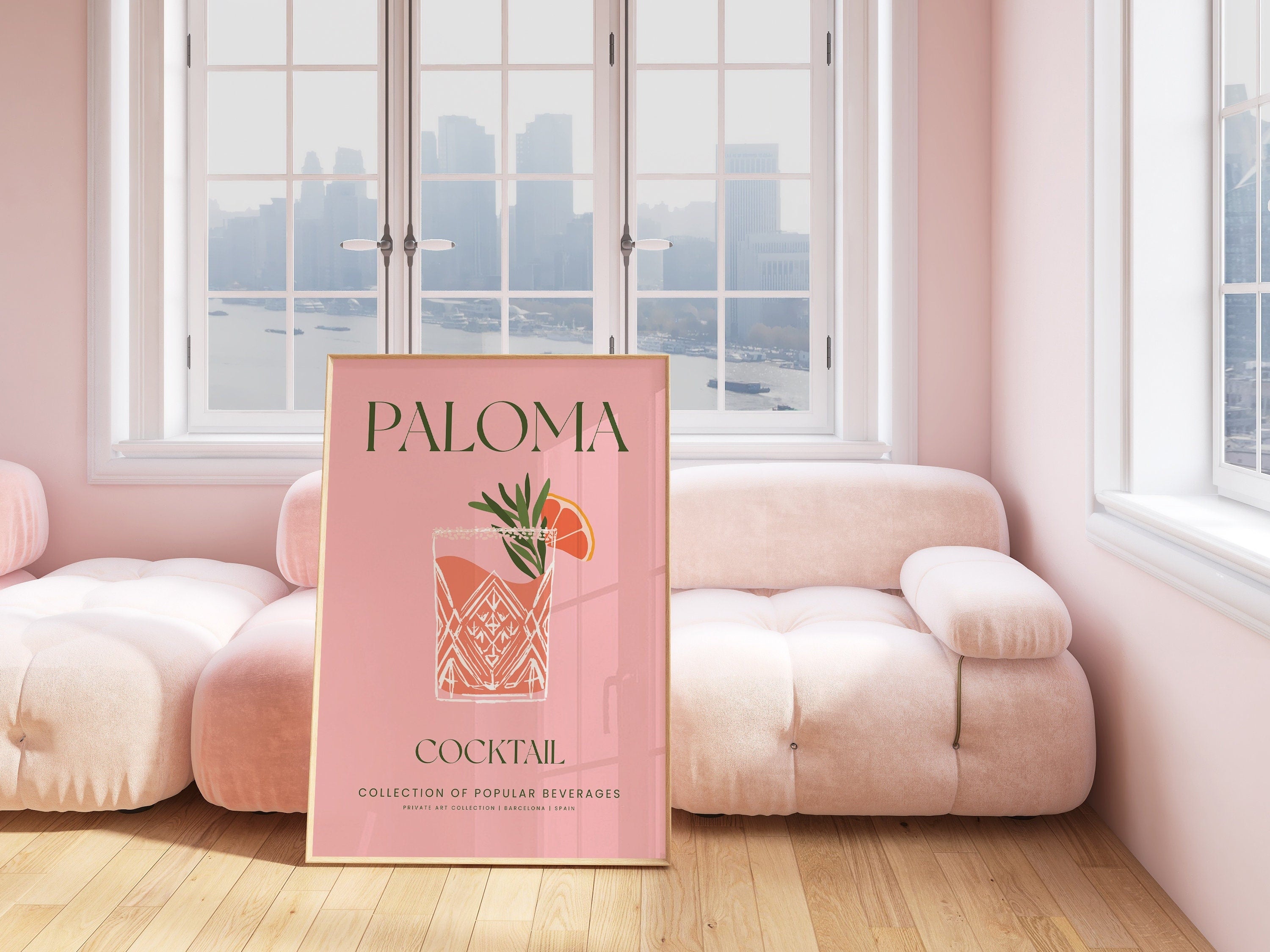 Paloma Art Print,Digital Downloads,Christmas Gift,Bar Cart Art,Trendy Art,Retro Cocktails Art,Girly Art,Cocktail Prints, Paloma Poster