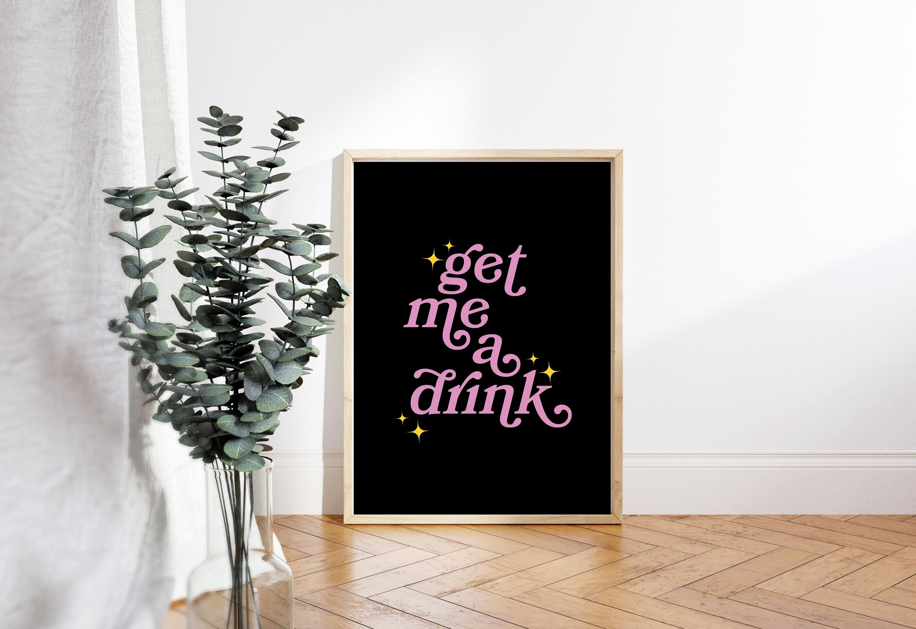 Girl Dinner Art-Digital Download-Martini Art-Retro Print-Cheers Print-Trendy Art-Minimalist Art Print-Girly Art-Cocktail Art-Bar Cart Art