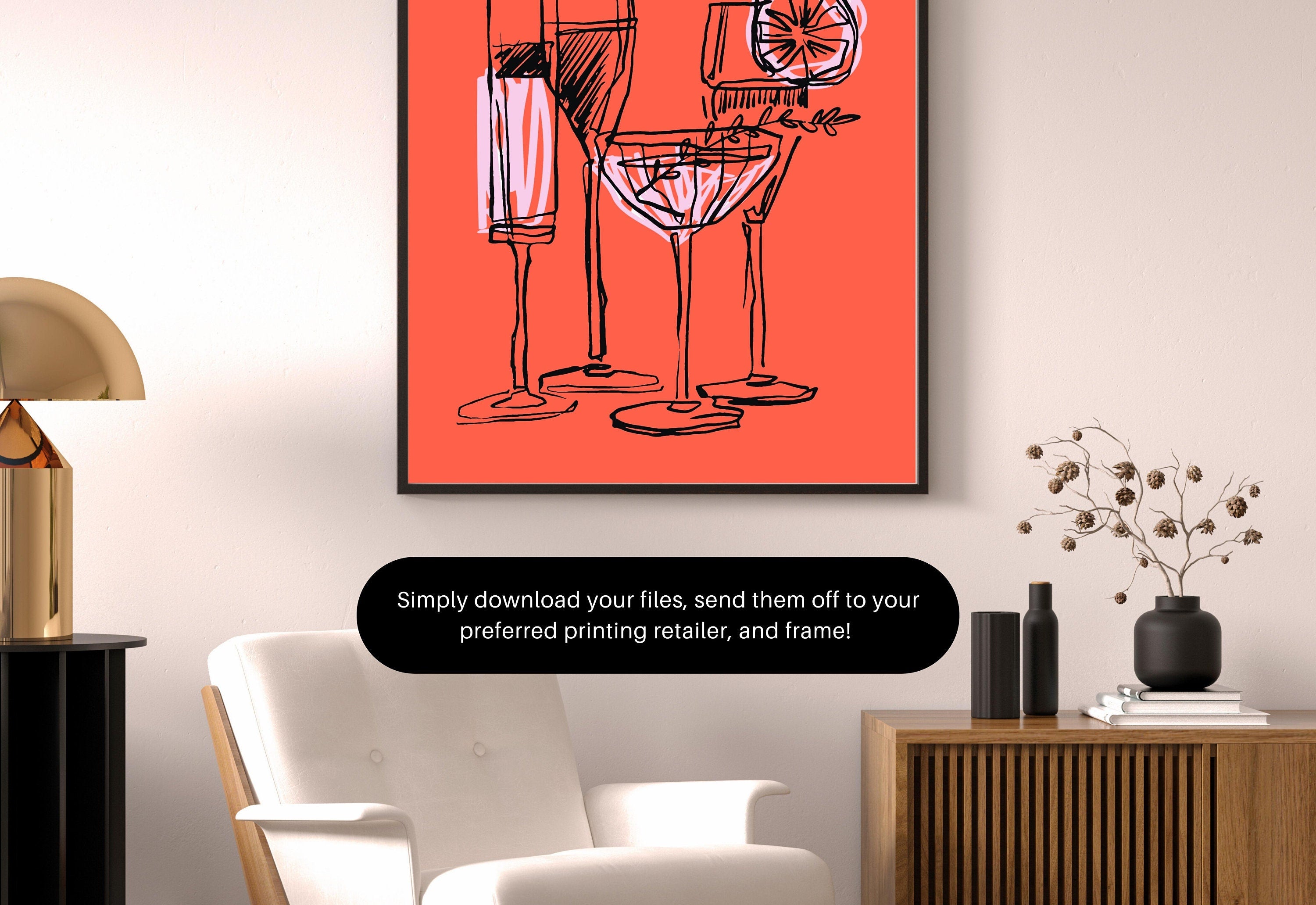 Cocktails Art Print,Digital Downloads,Christmas Gift,Cheers Art,Trendy Art,Retro Cocktails Art,Girly Art,Cocktail Prints-Trendy Pink Art