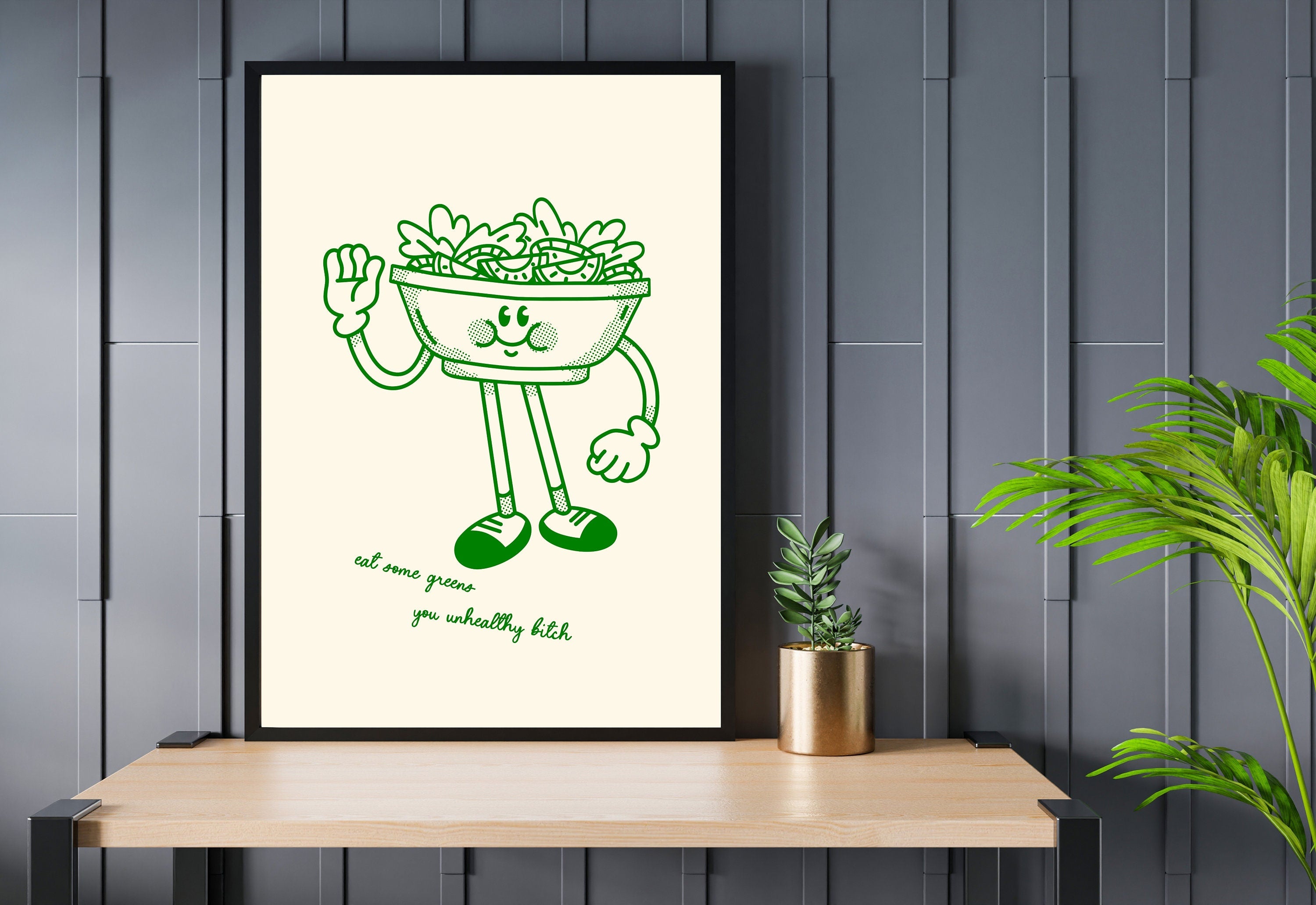 Salad Art, Digital Download,Kitchen Wall Art Print,Digital Food Art Print,Trendy Wall Art Print,Kitchen Printables,Kitchen Wall Decor